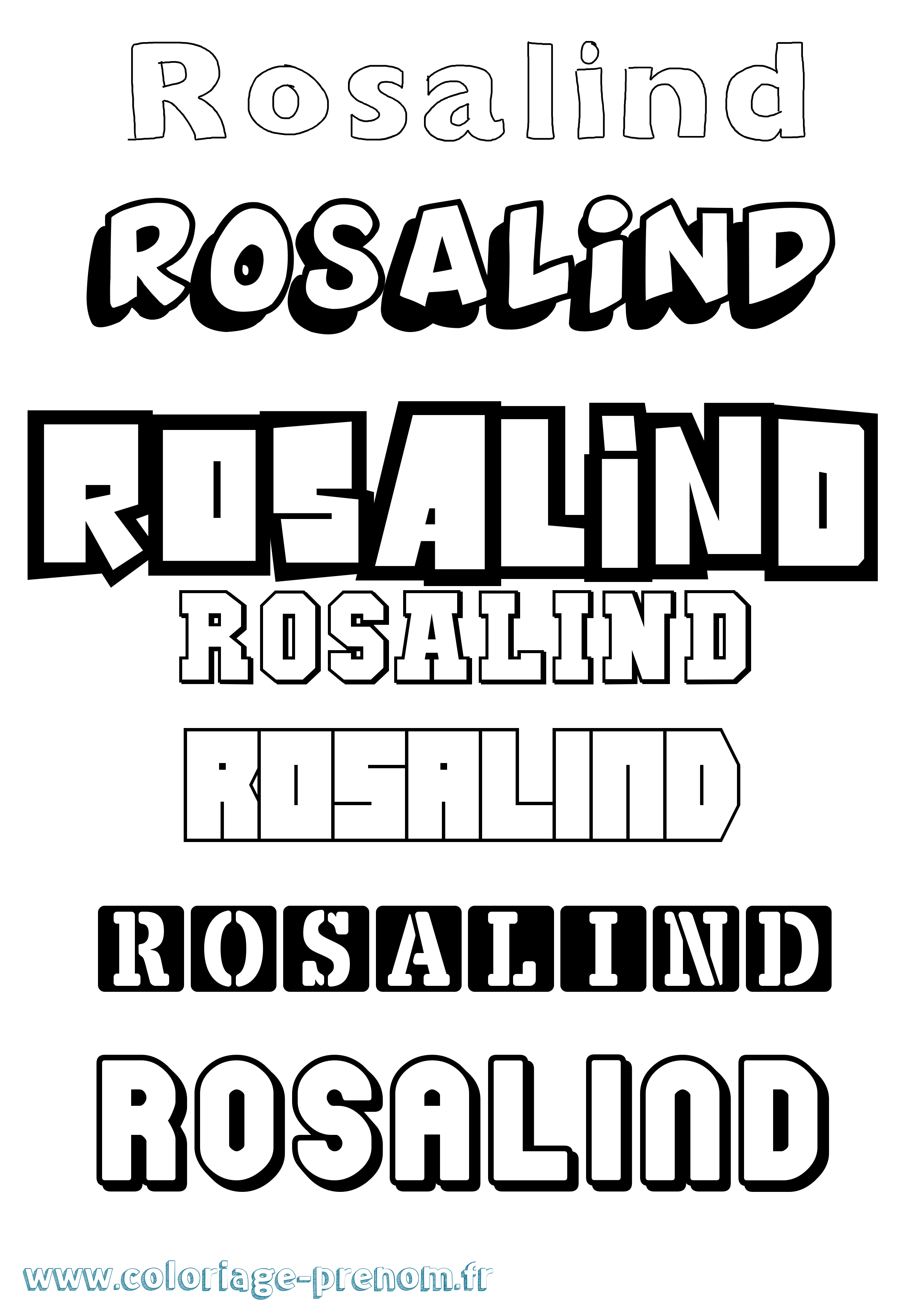 Coloriage Rosalind Simple Coloriage prénom Rosalind Simple