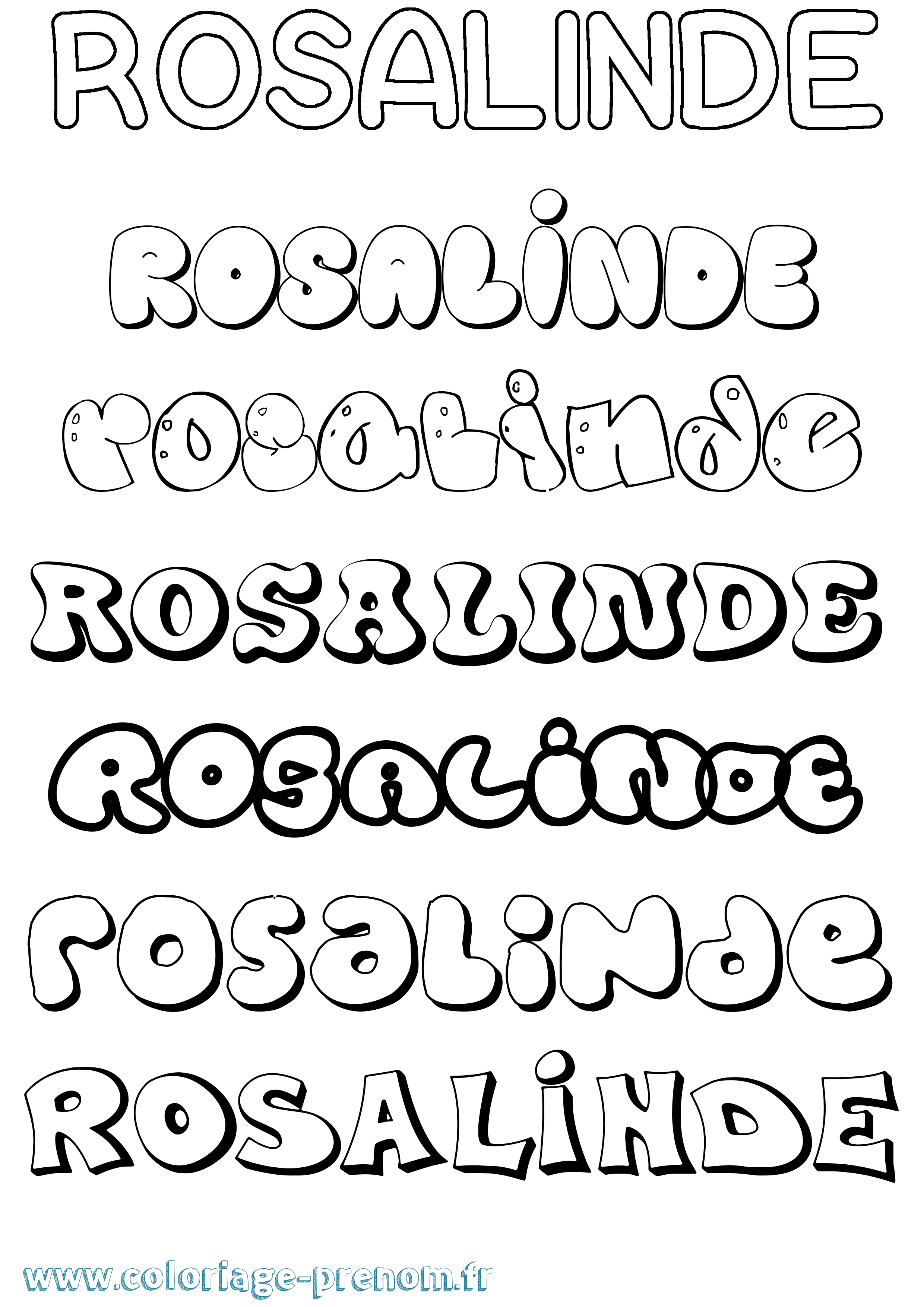 Coloriage Rosalinde Bubble Coloriage prénom Rosalinde Bubble