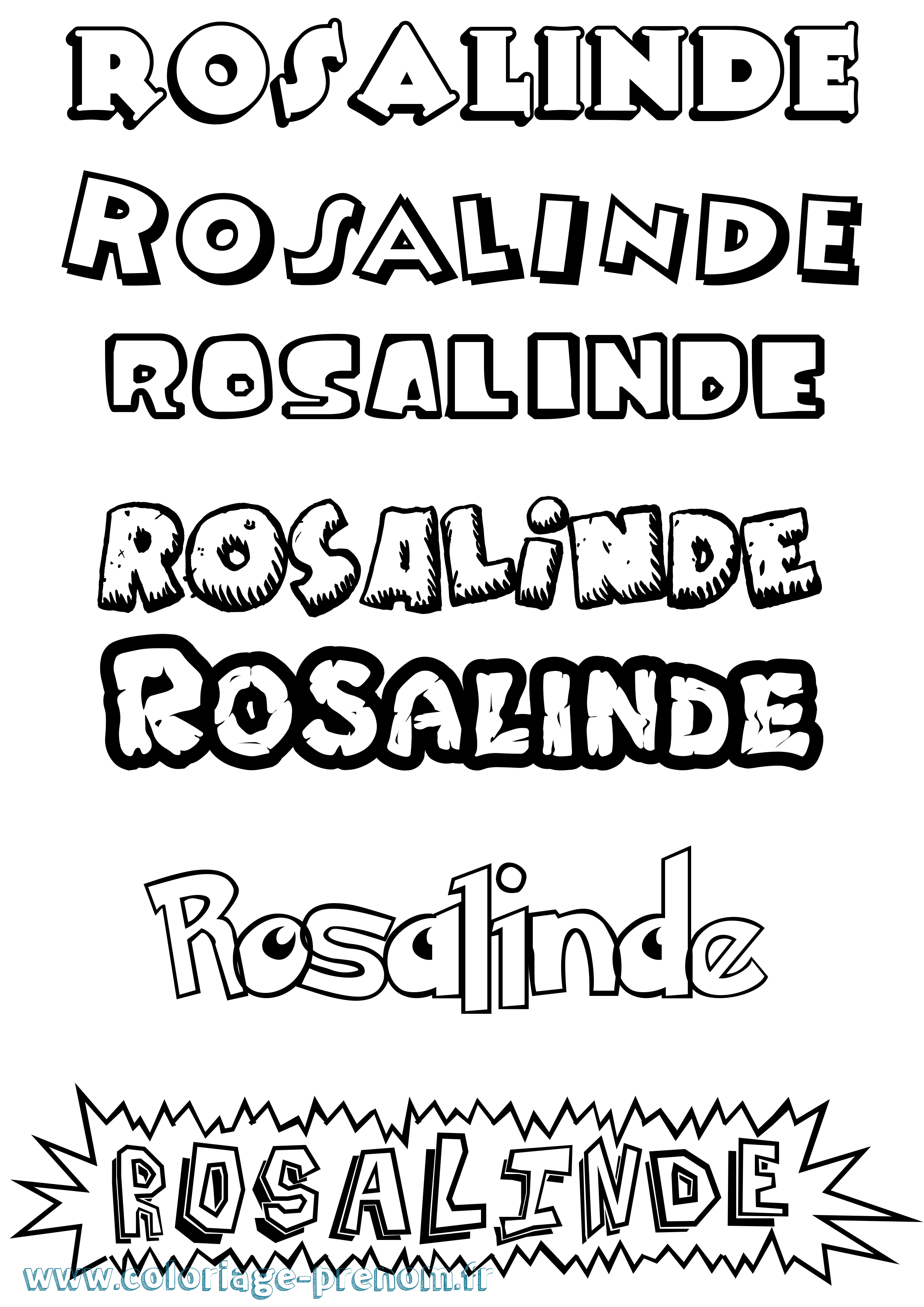 Coloriage Rosalinde Dessin Animé Coloriage prénom Rosalinde Dessin Animé