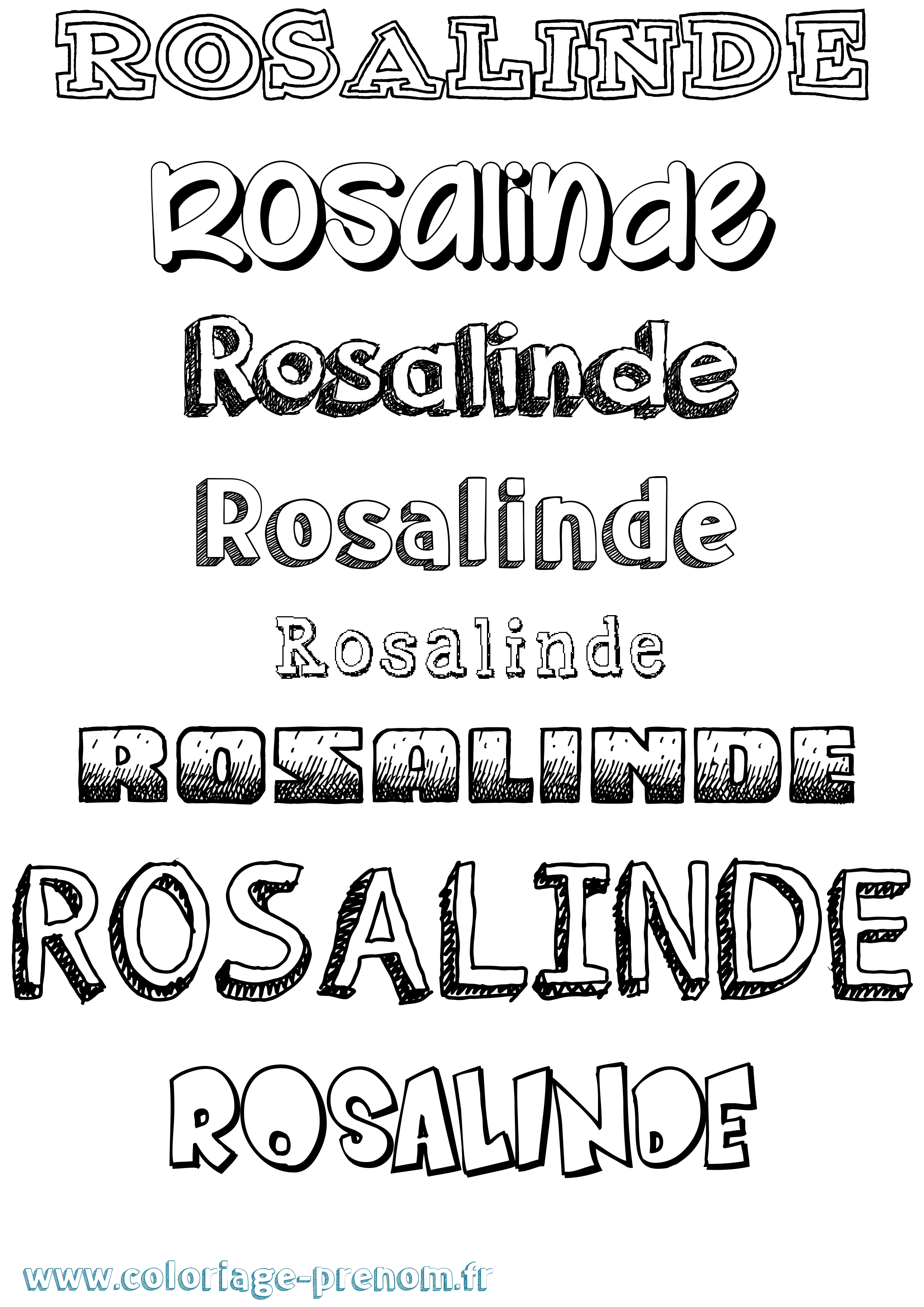 Coloriage Rosalinde Dessiné Coloriage prénom Rosalinde Dessiné