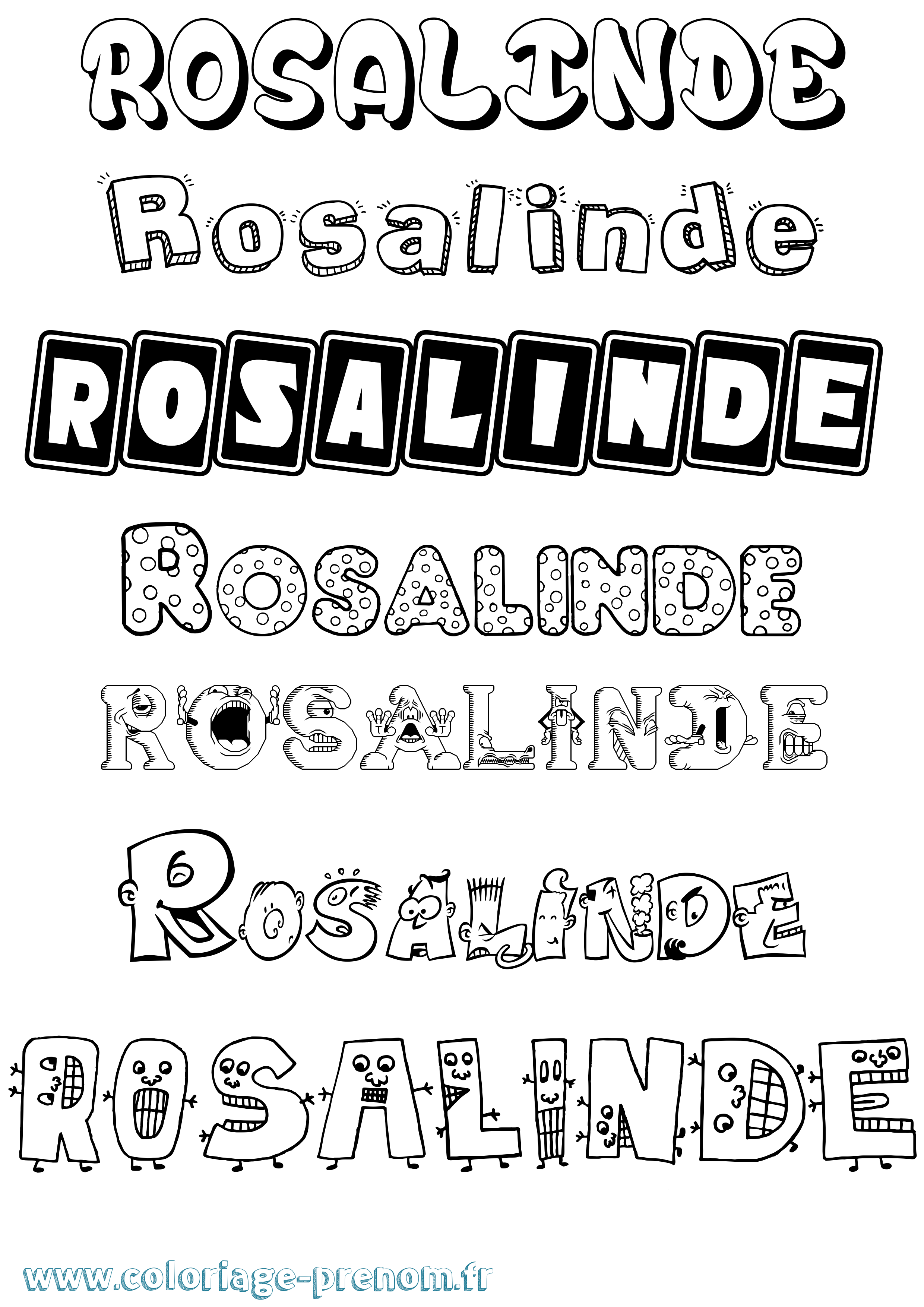 Coloriage Rosalinde Fun Coloriage prénom Rosalinde Fun