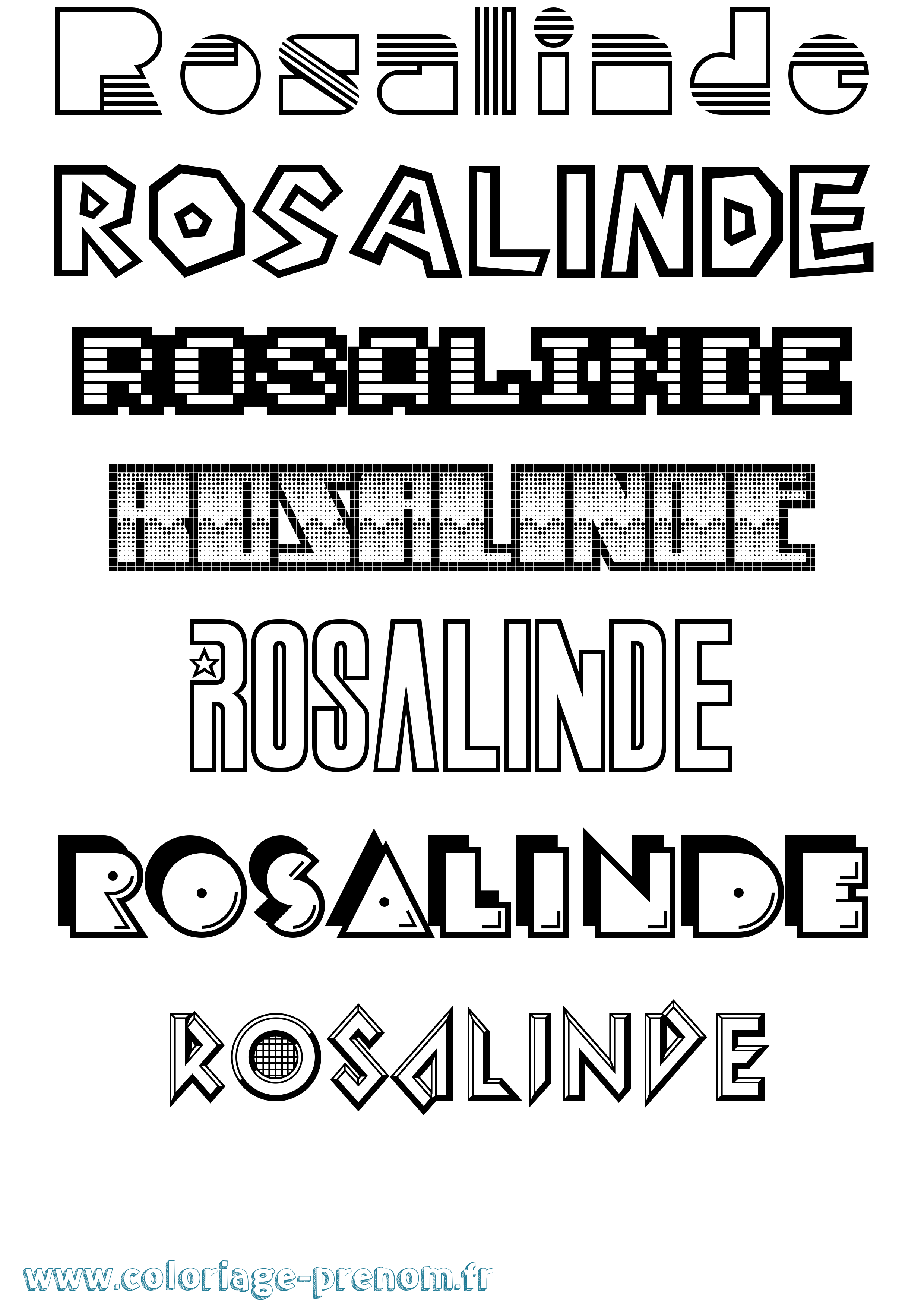 Coloriage Rosalinde Jeux Vidéos Coloriage prénom Rosalinde Jeux Vidéos
