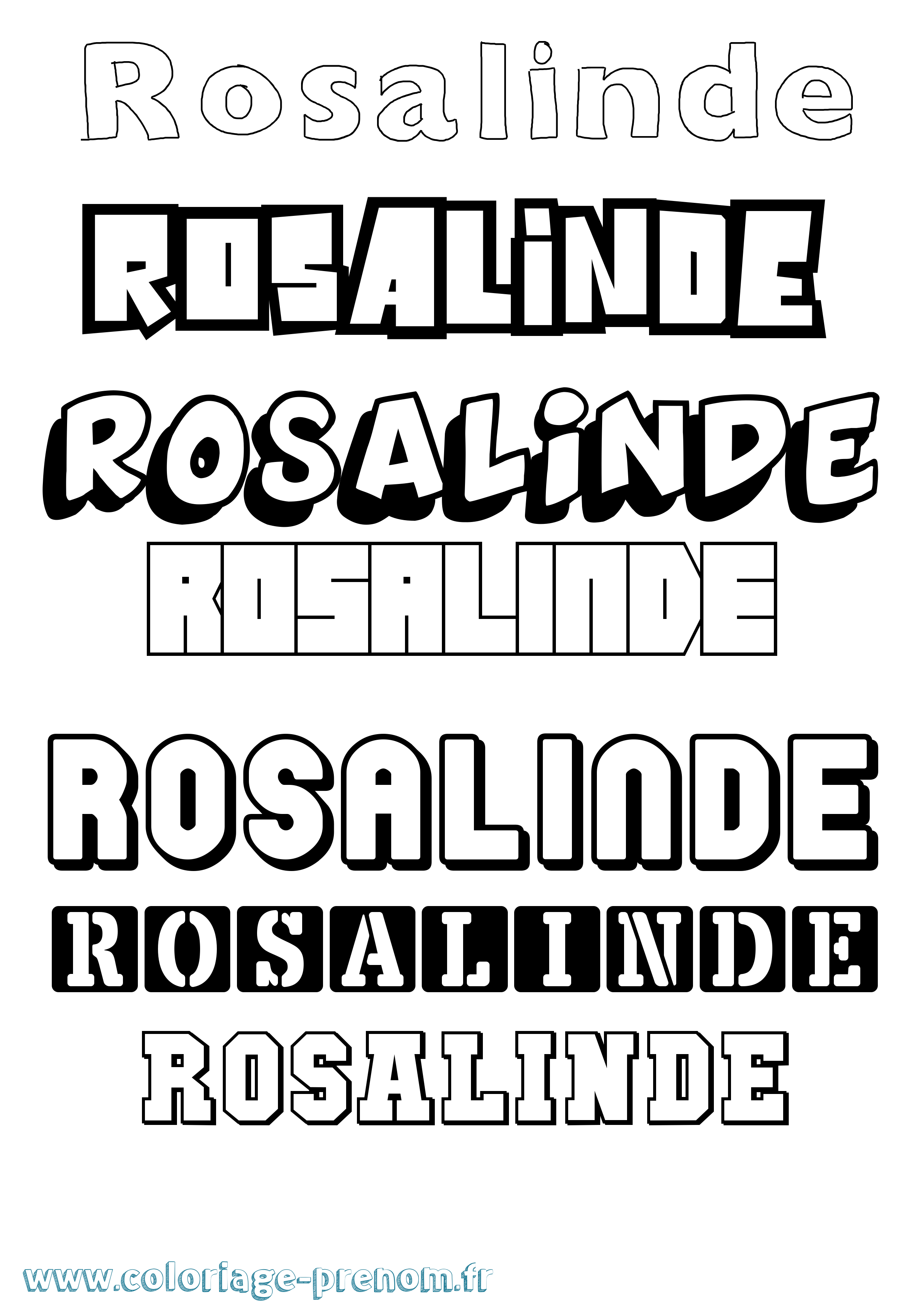 Coloriage Rosalinde Simple Coloriage prénom Rosalinde Simple