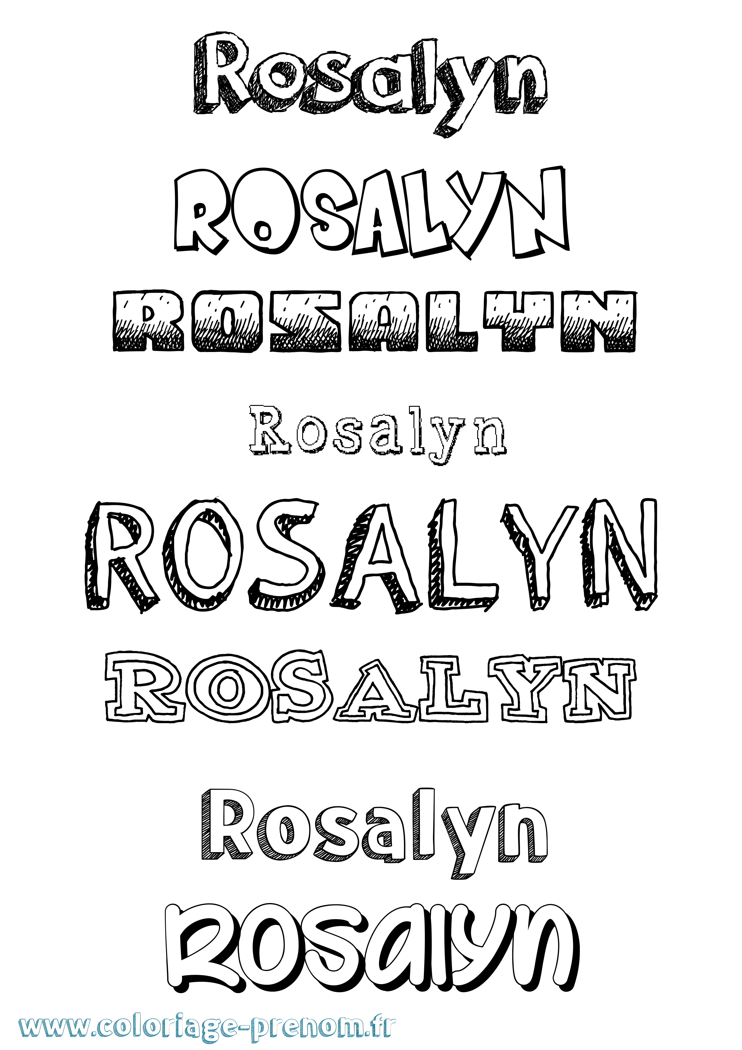 Coloriage Rosalyn Dessiné Coloriage prénom Rosalyn Dessiné