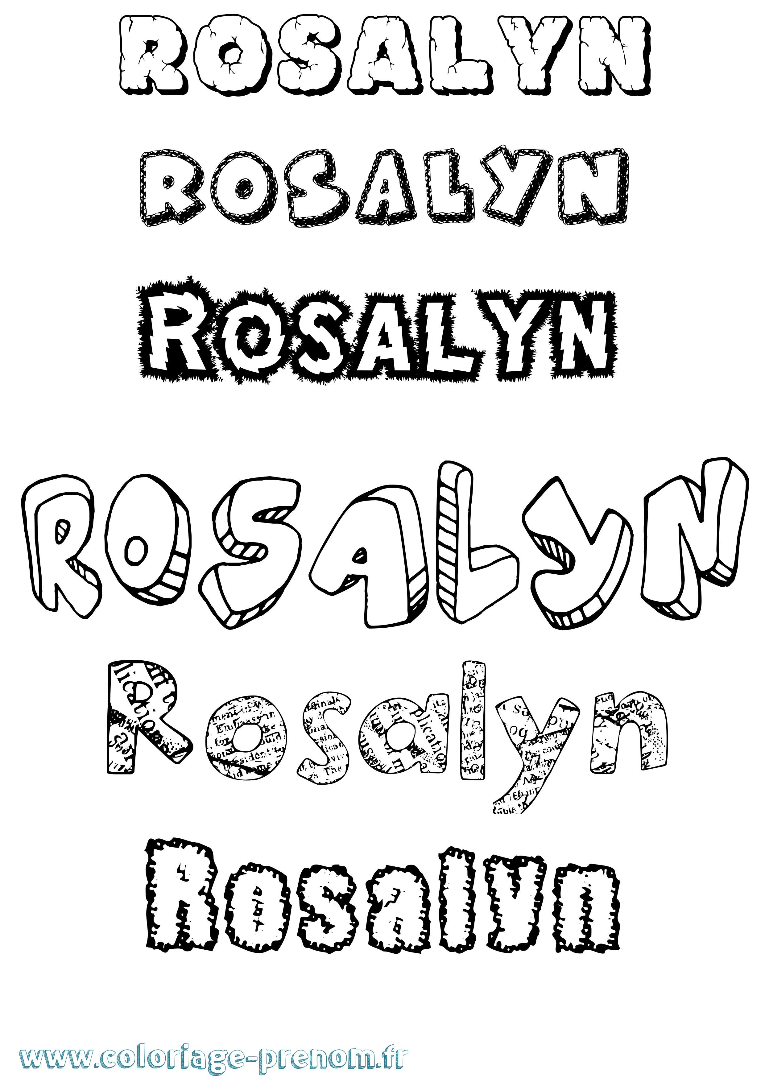Coloriage Rosalyn Destructuré Coloriage prénom Rosalyn Destructuré