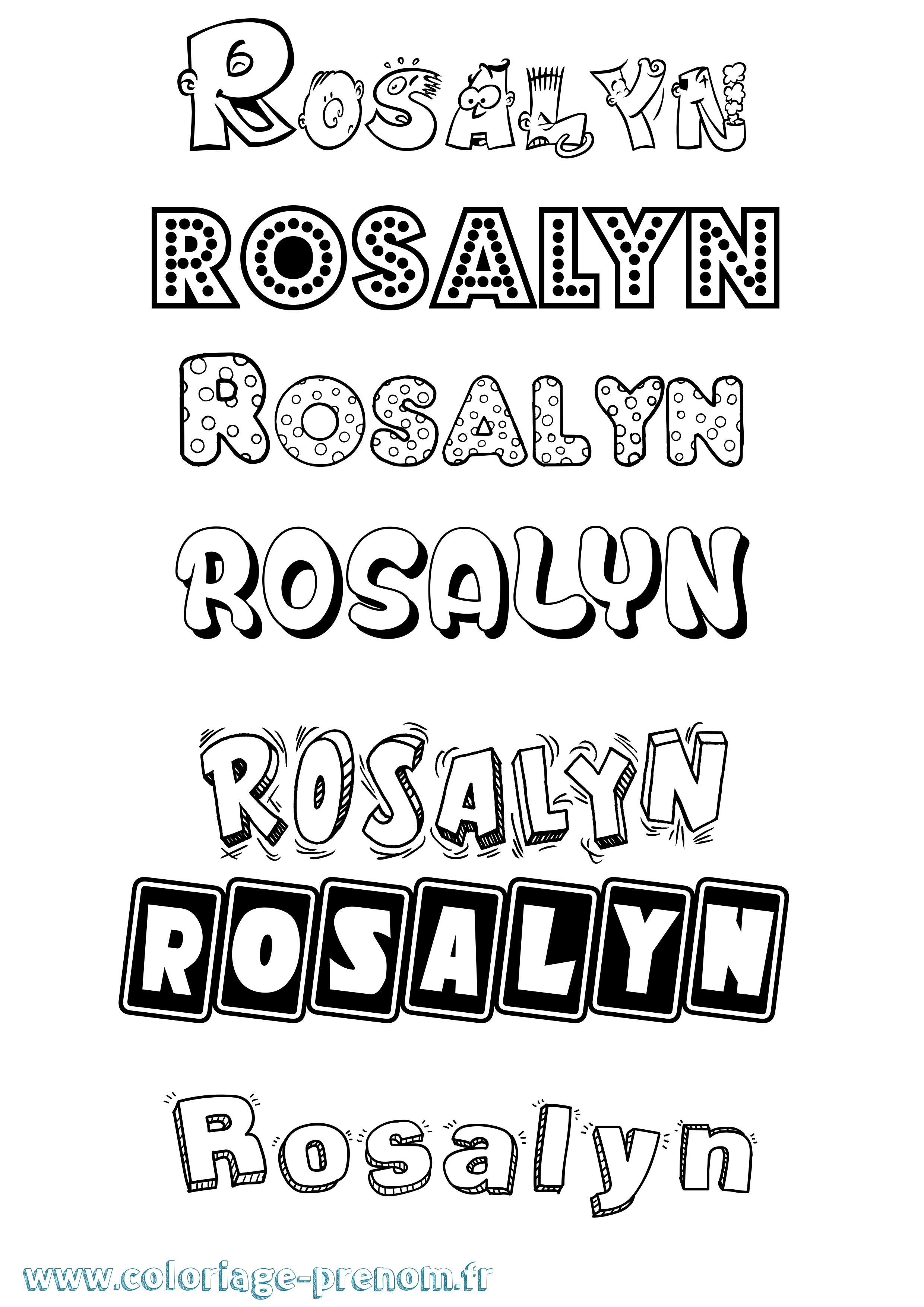 Coloriage Rosalyn Fun Coloriage prénom Rosalyn Fun