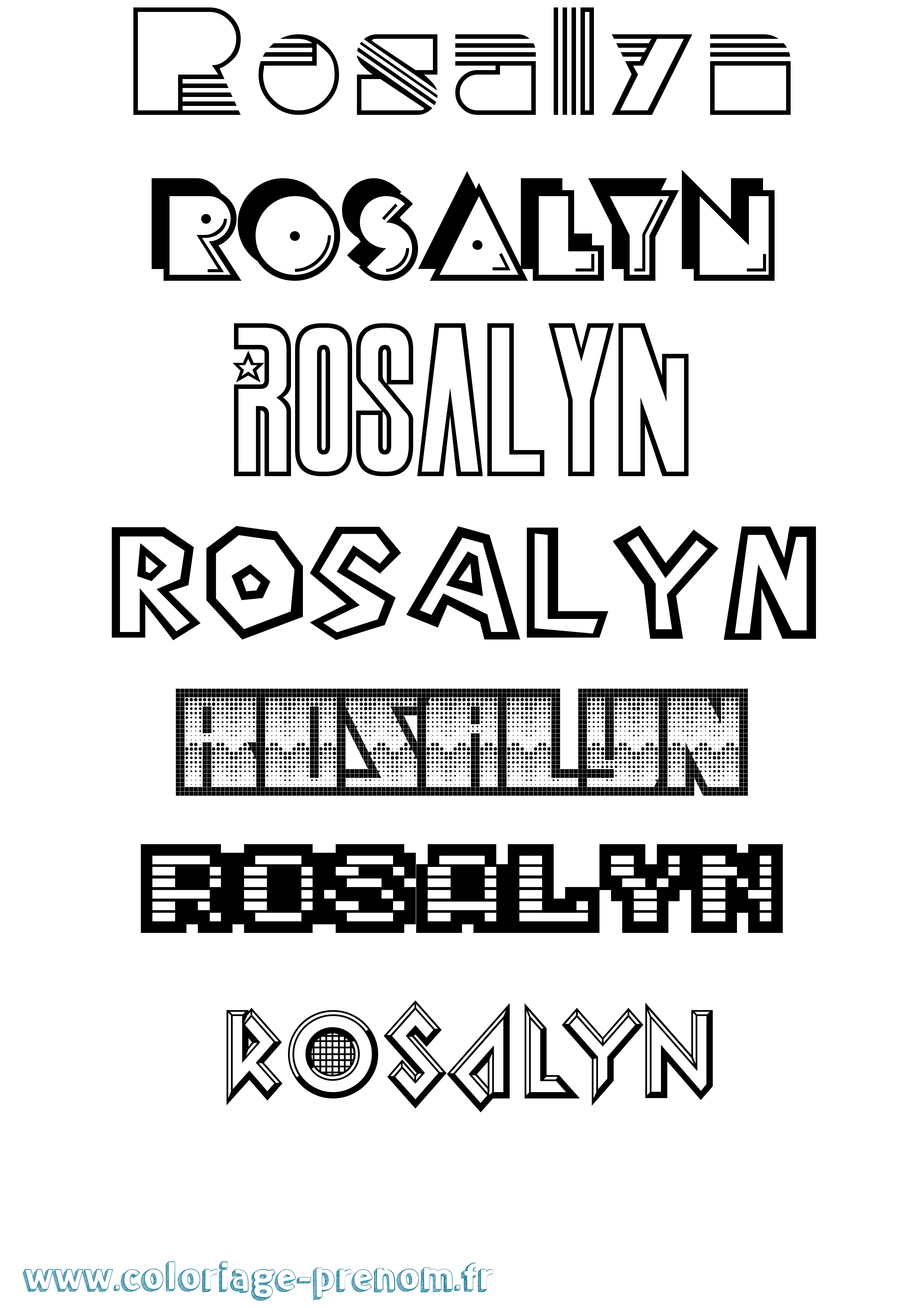 Coloriage Rosalyn Jeux Vidéos Coloriage prénom Rosalyn Jeux Vidéos
