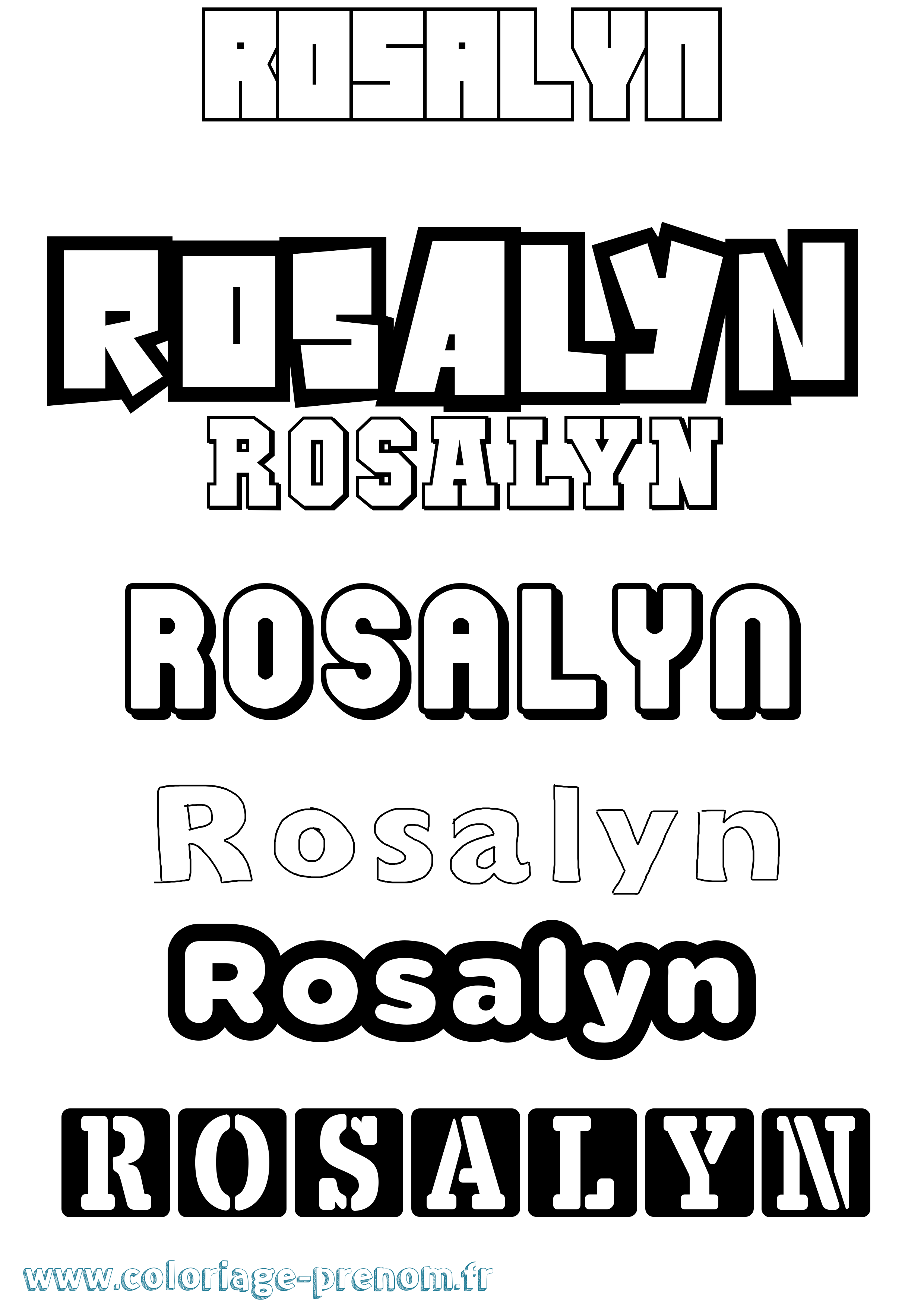 Coloriage Rosalyn Simple Coloriage prénom Rosalyn Simple