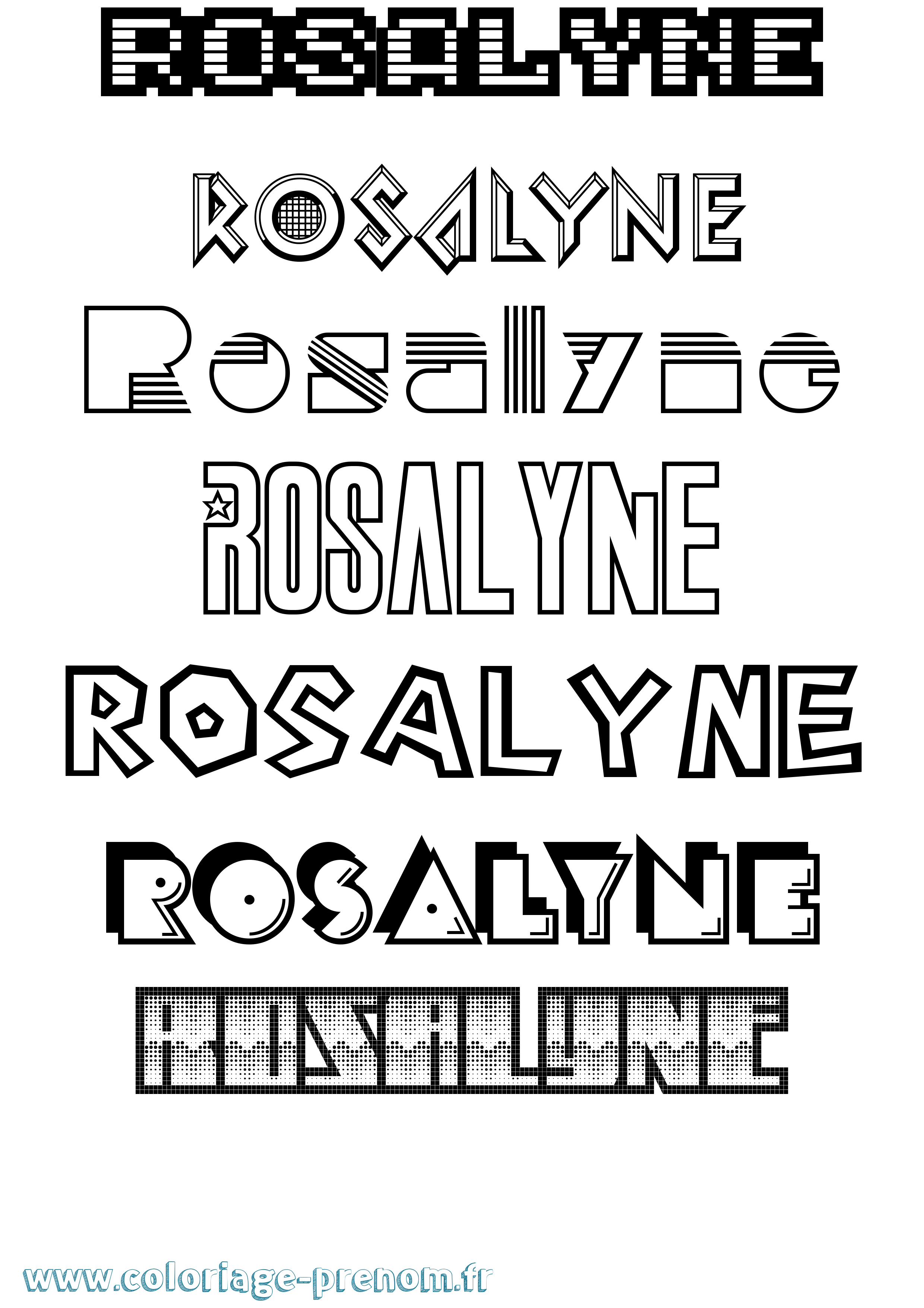 Coloriage Rosalyne Jeux Vidéos Coloriage prénom Rosalyne Jeux Vidéos