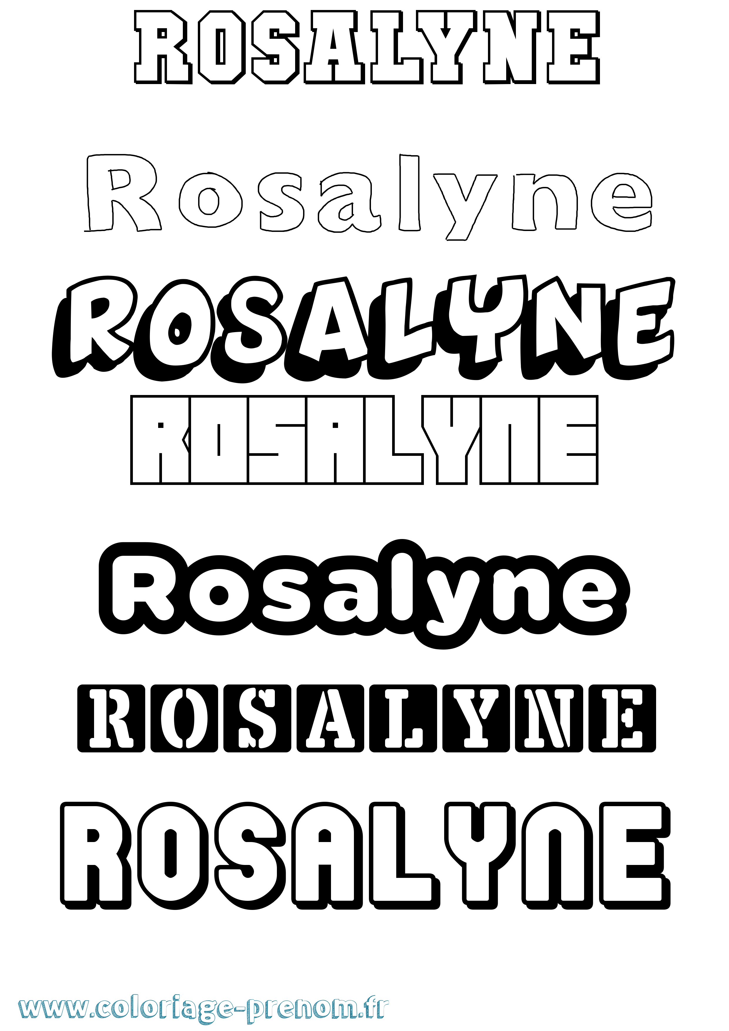 Coloriage Rosalyne Simple Coloriage prénom Rosalyne Simple