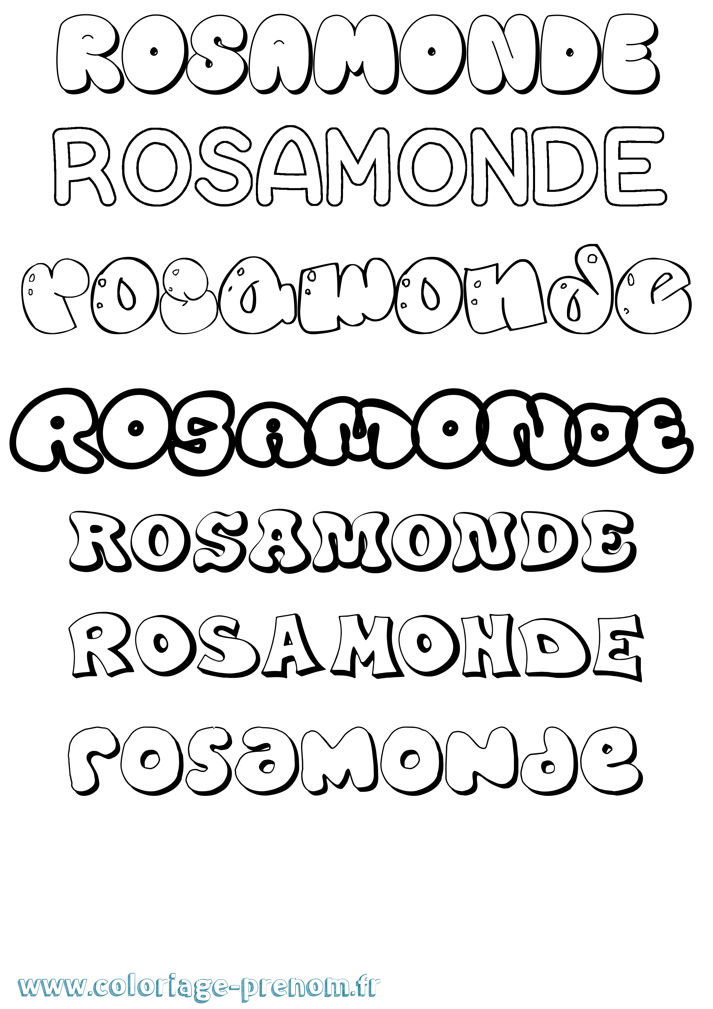 Coloriage Rosamonde Bubble Coloriage prénom Rosamonde Bubble