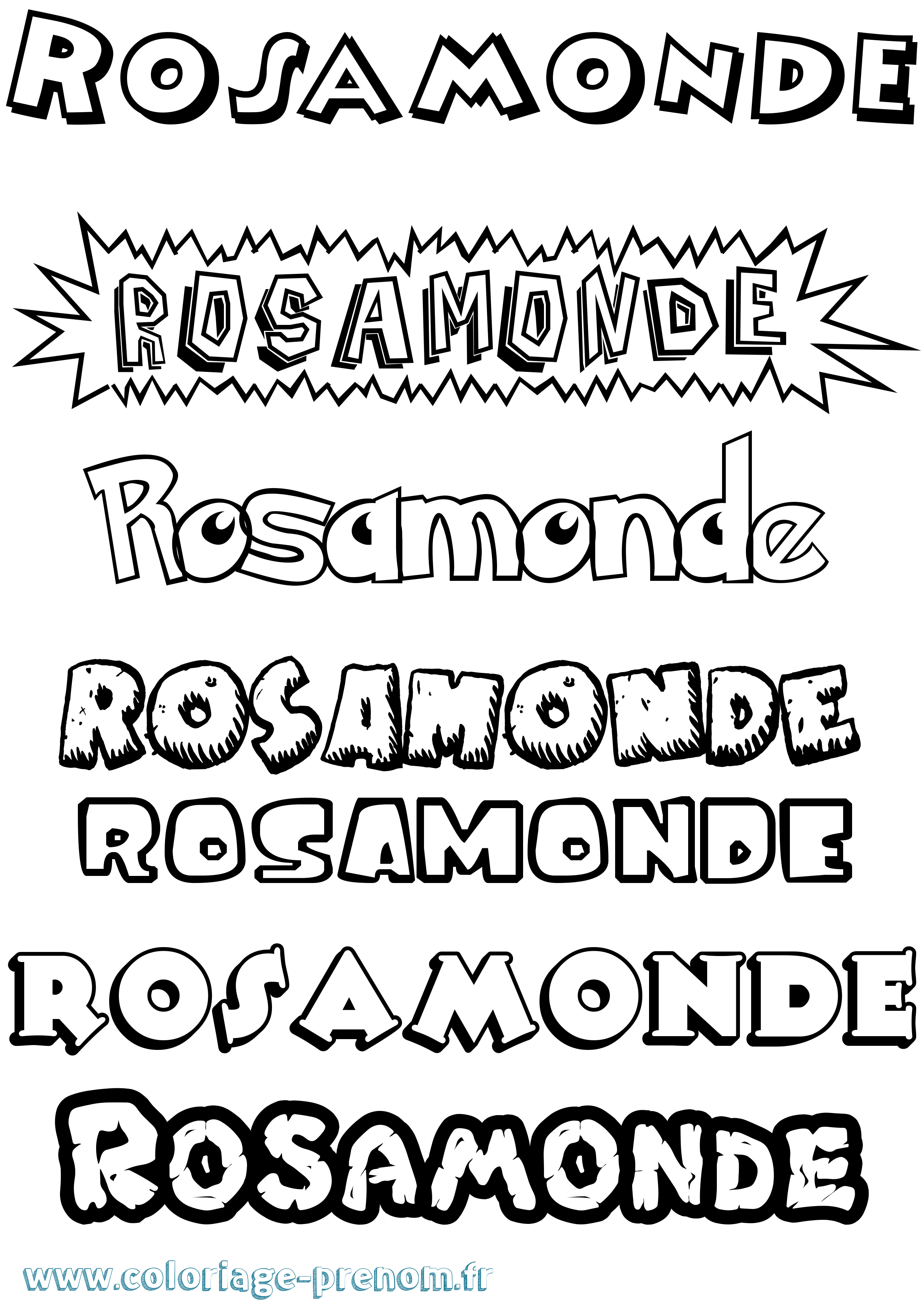 Coloriage Rosamonde Dessin Animé Coloriage prénom Rosamonde Dessin Animé