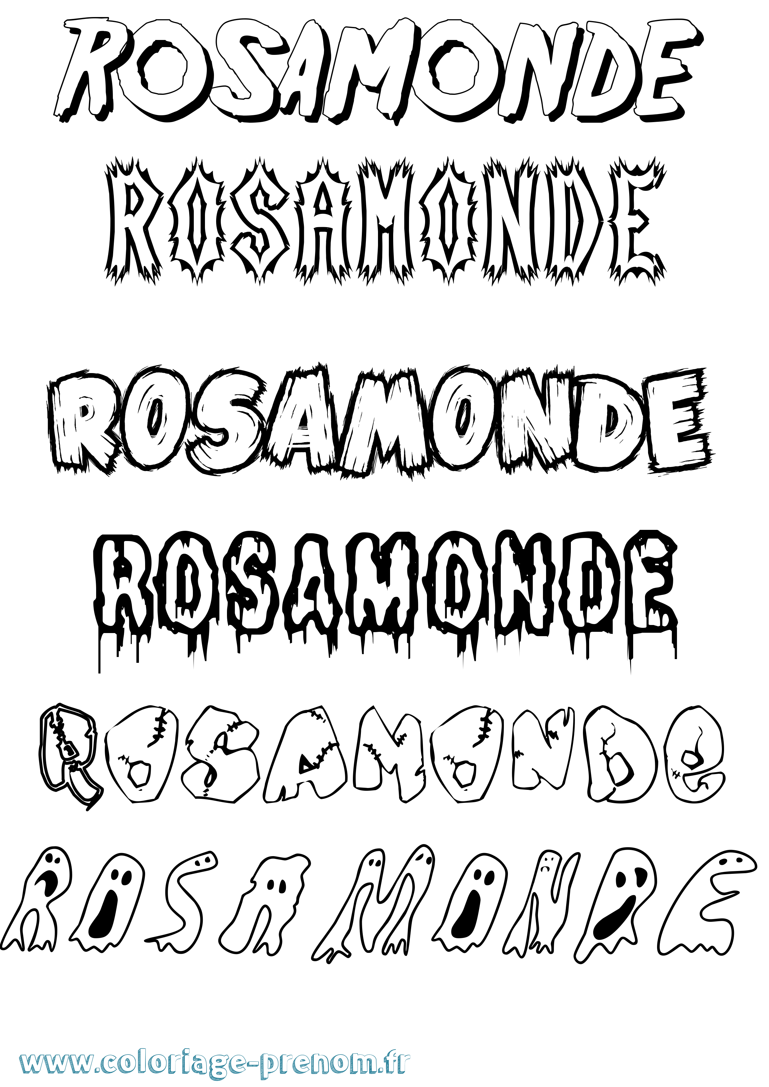 Coloriage Rosamonde Frisson Coloriage prénom Rosamonde Frisson