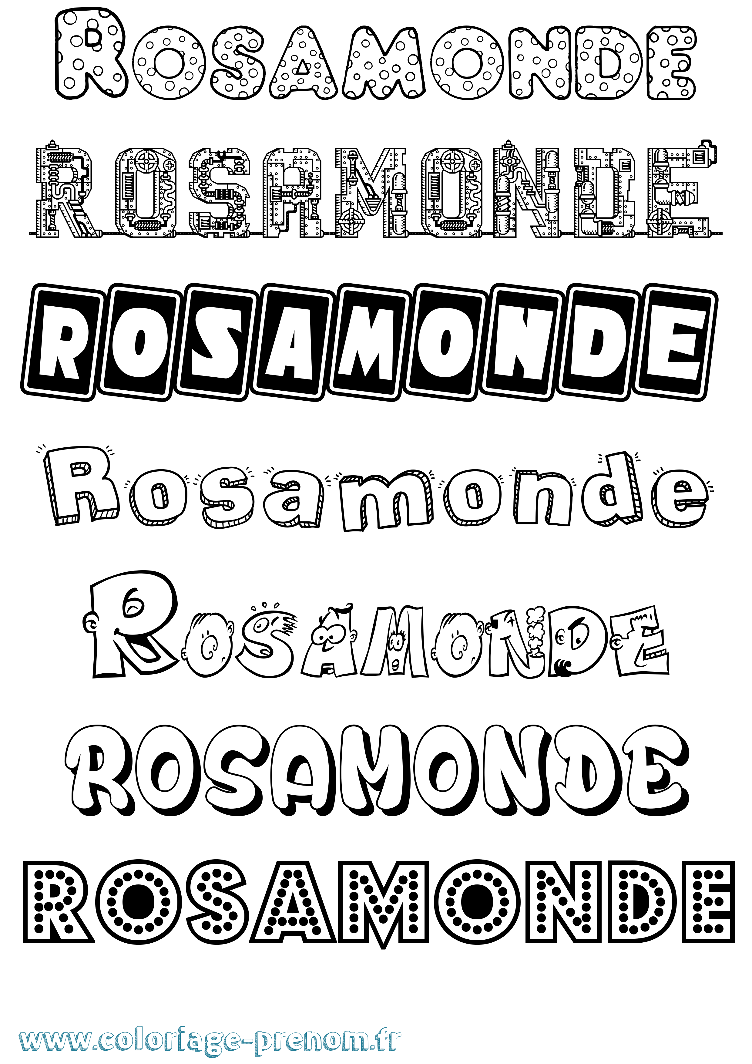 Coloriage Rosamonde Fun Coloriage prénom Rosamonde Fun