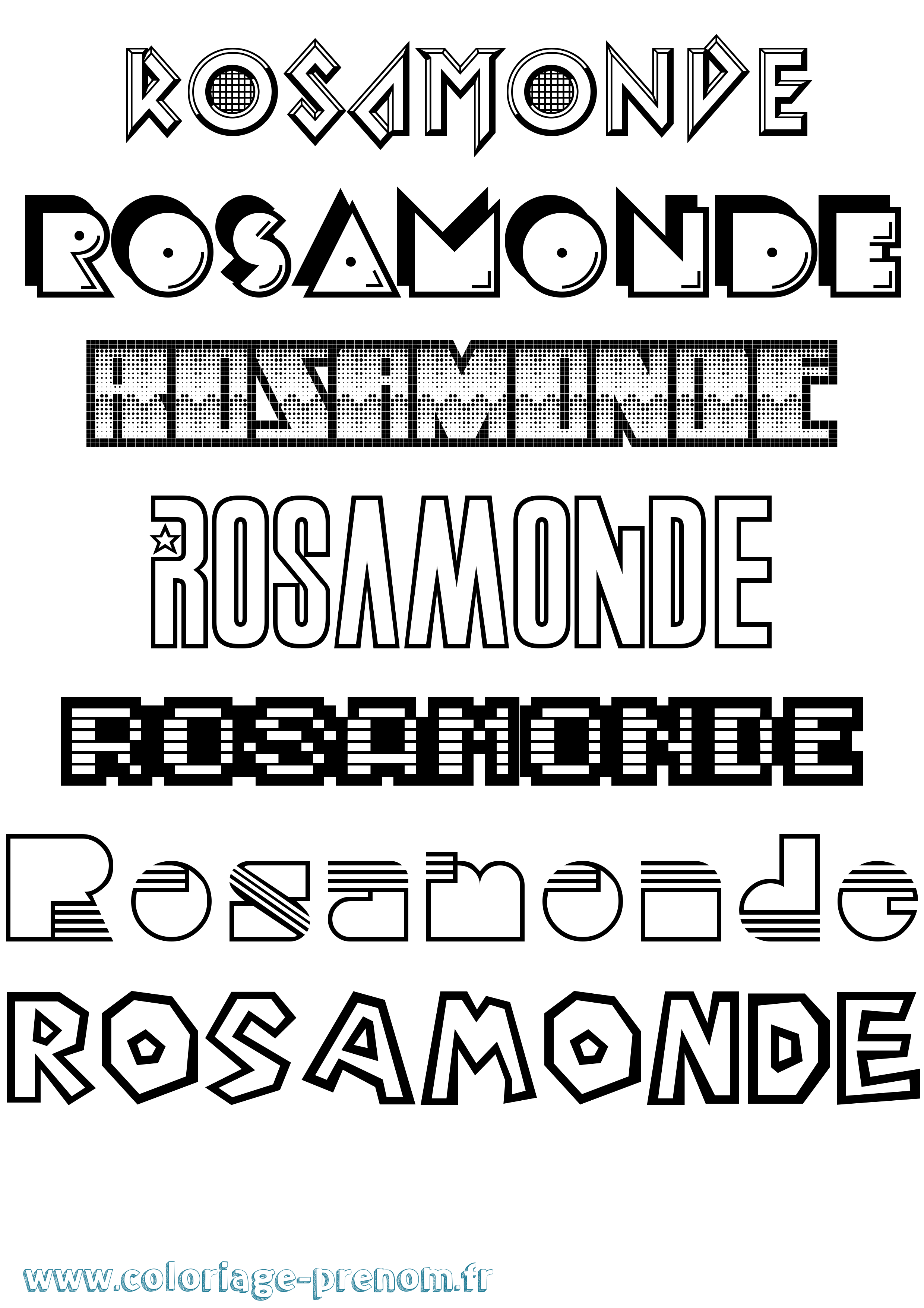 Coloriage Rosamonde Jeux Vidéos Coloriage prénom Rosamonde Jeux Vidéos