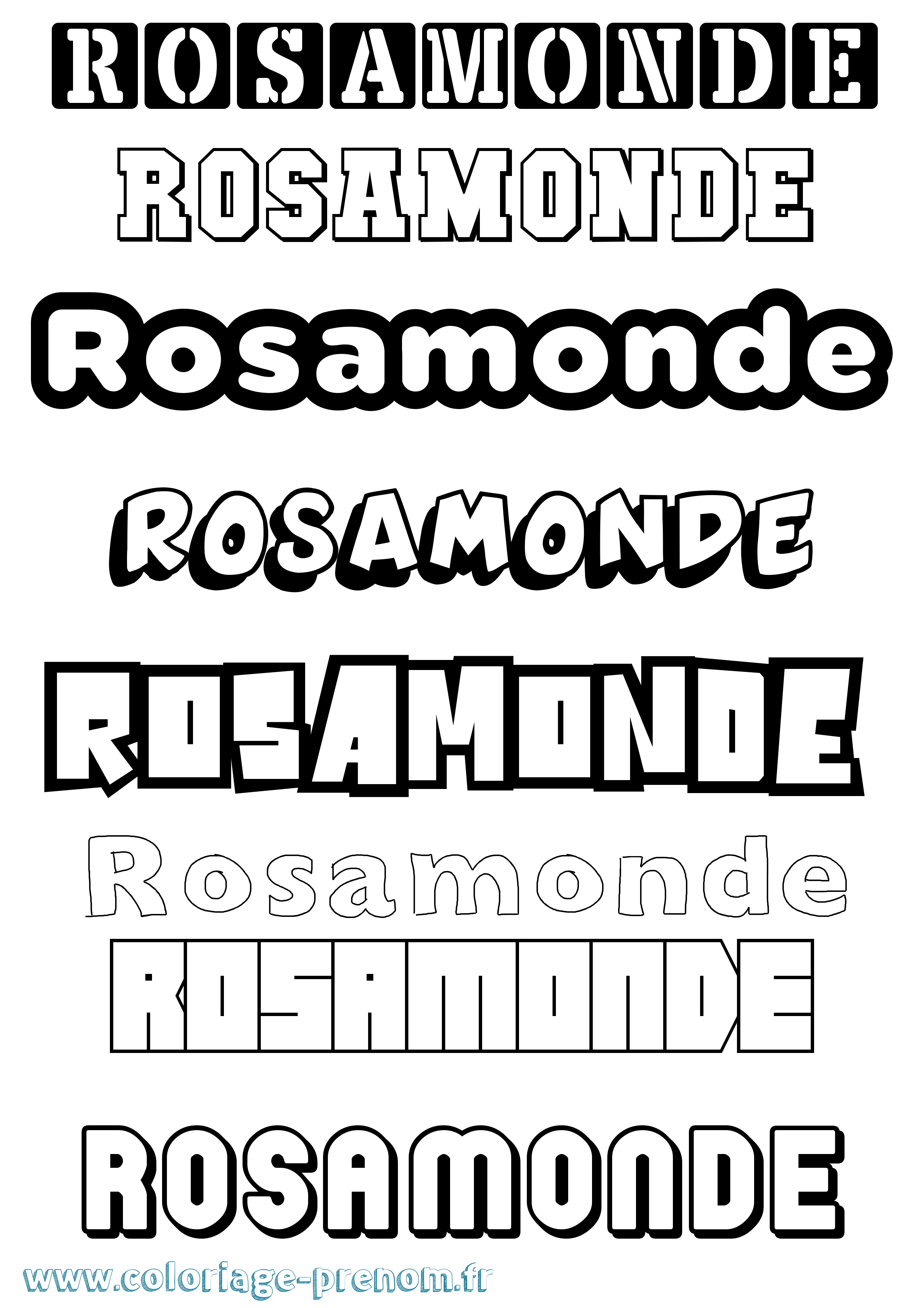 Coloriage Rosamonde Simple Coloriage prénom Rosamonde Simple