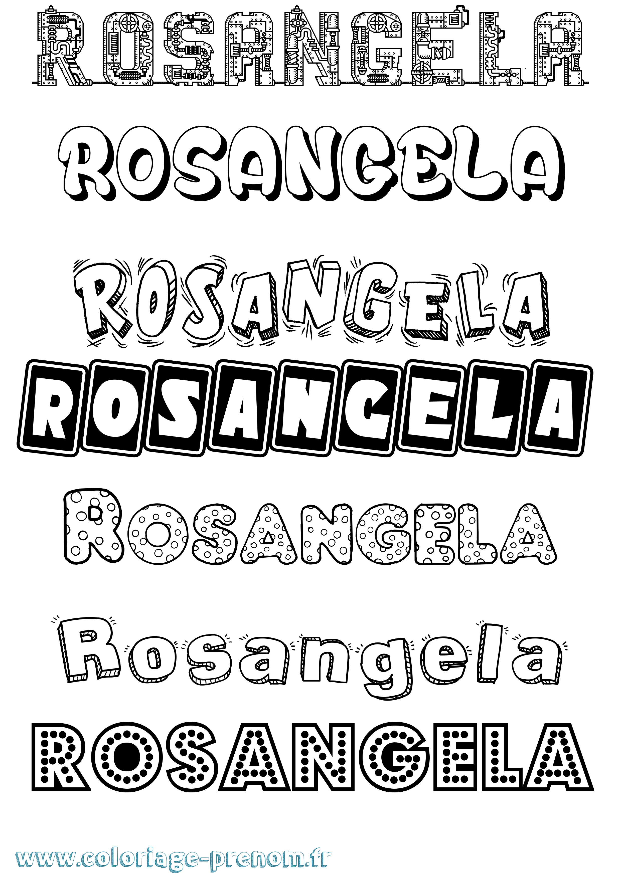 Coloriage Rosangela Fun Coloriage prénom Rosangela Fun