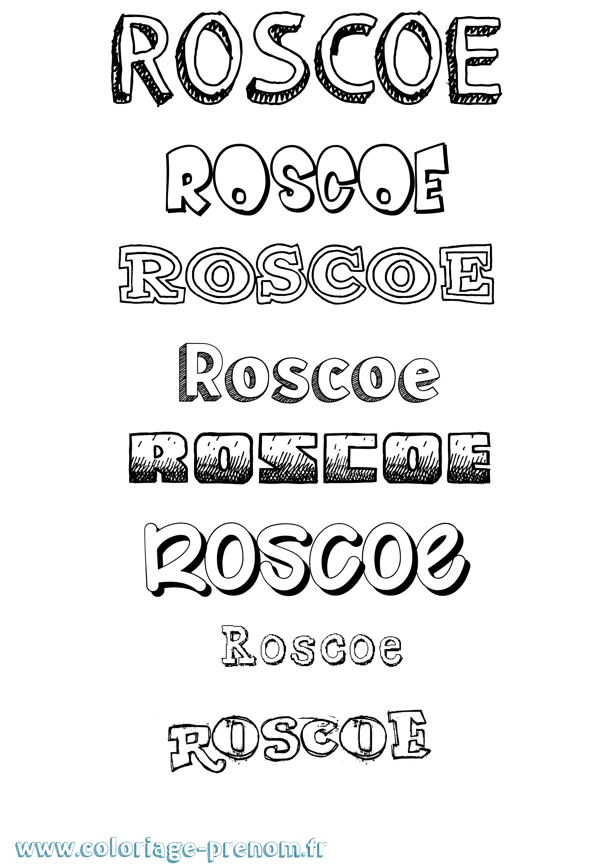 Coloriage Roscoe Dessiné Coloriage prénom Roscoe Dessiné