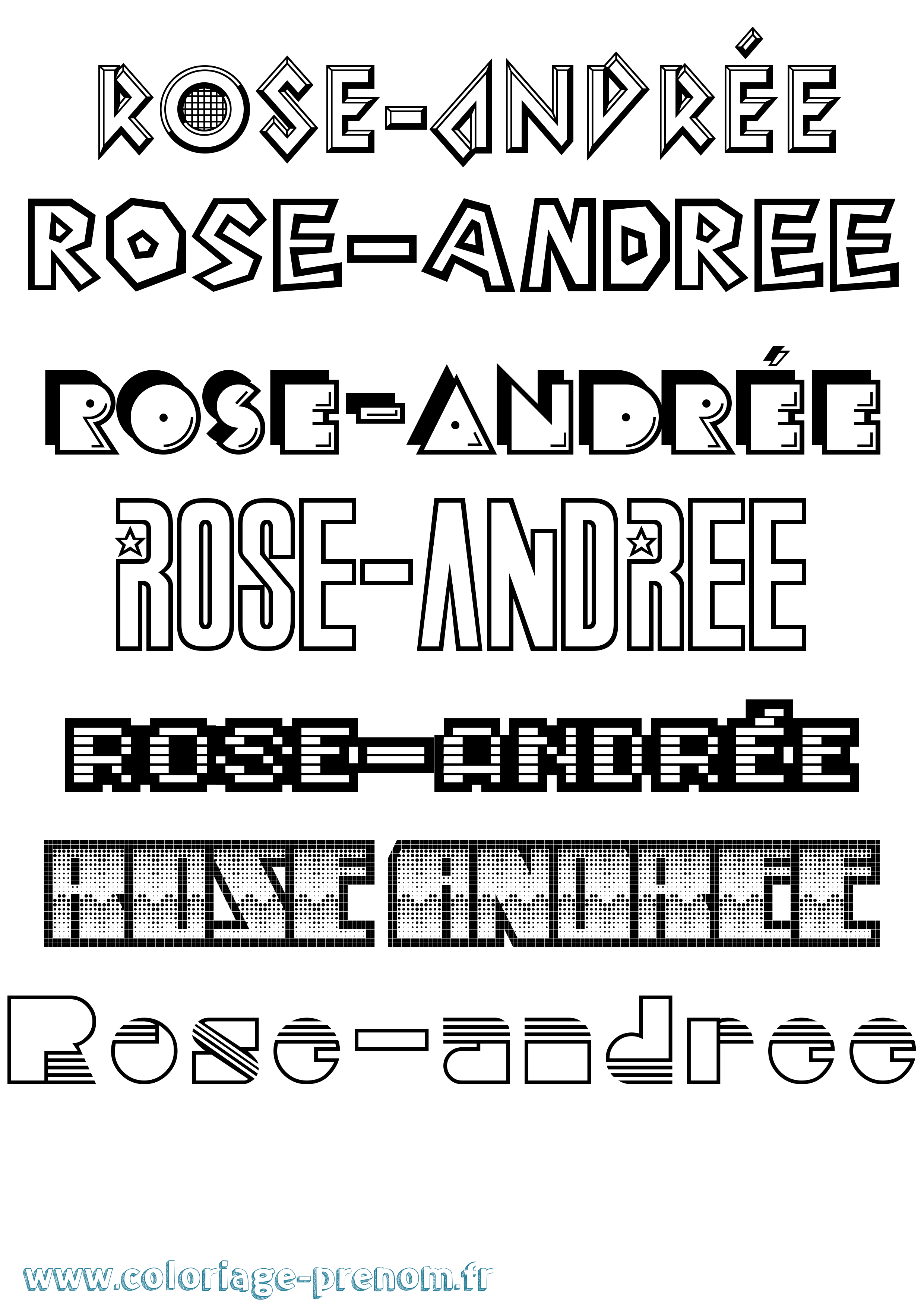 Coloriage Rose-Andrée Jeux Vidéos Coloriage prénom Rose-Andrée Jeux Vidéos