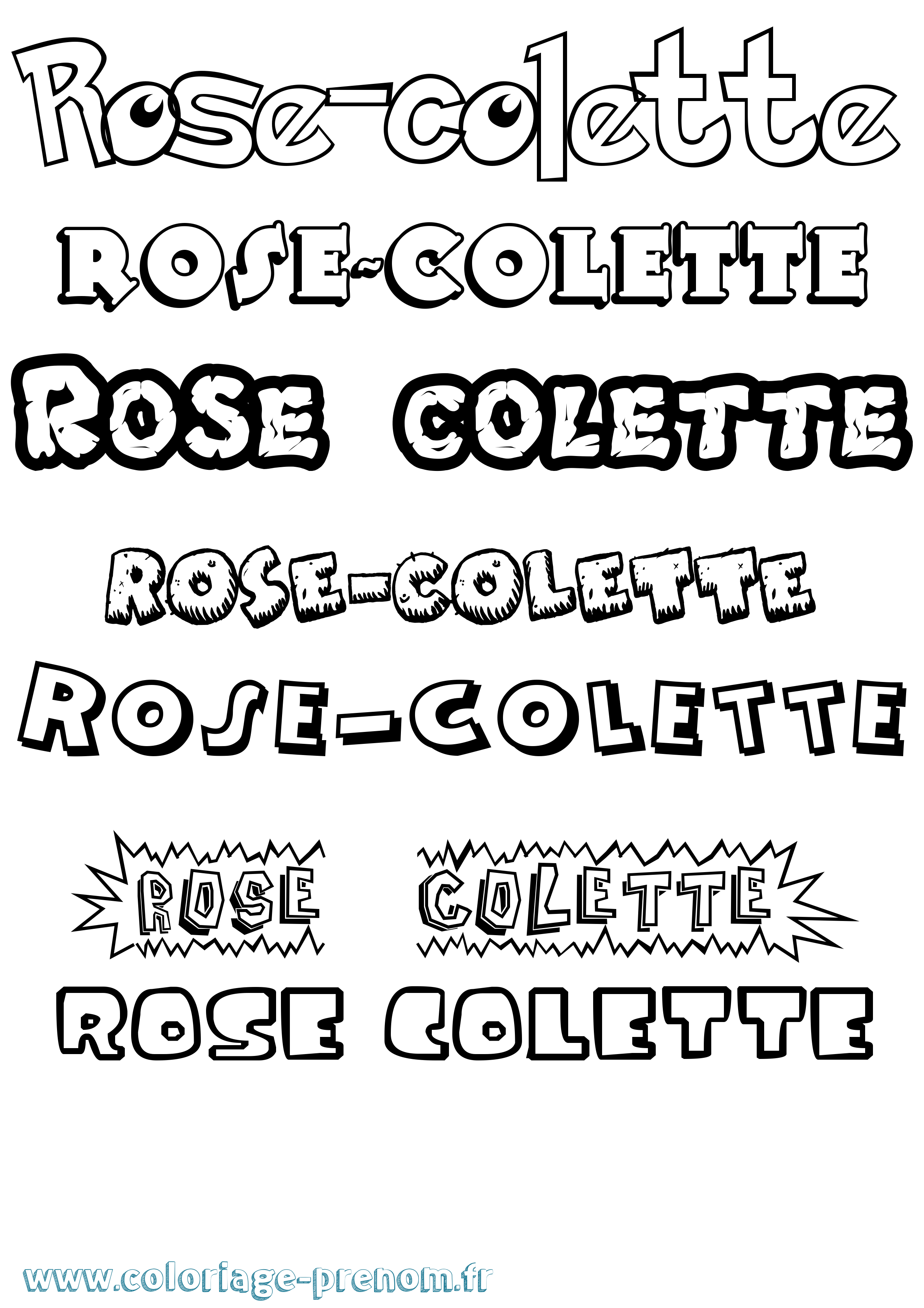 Coloriage Rose-Colette Dessin Animé Coloriage prénom Rose-Colette Dessin Animé