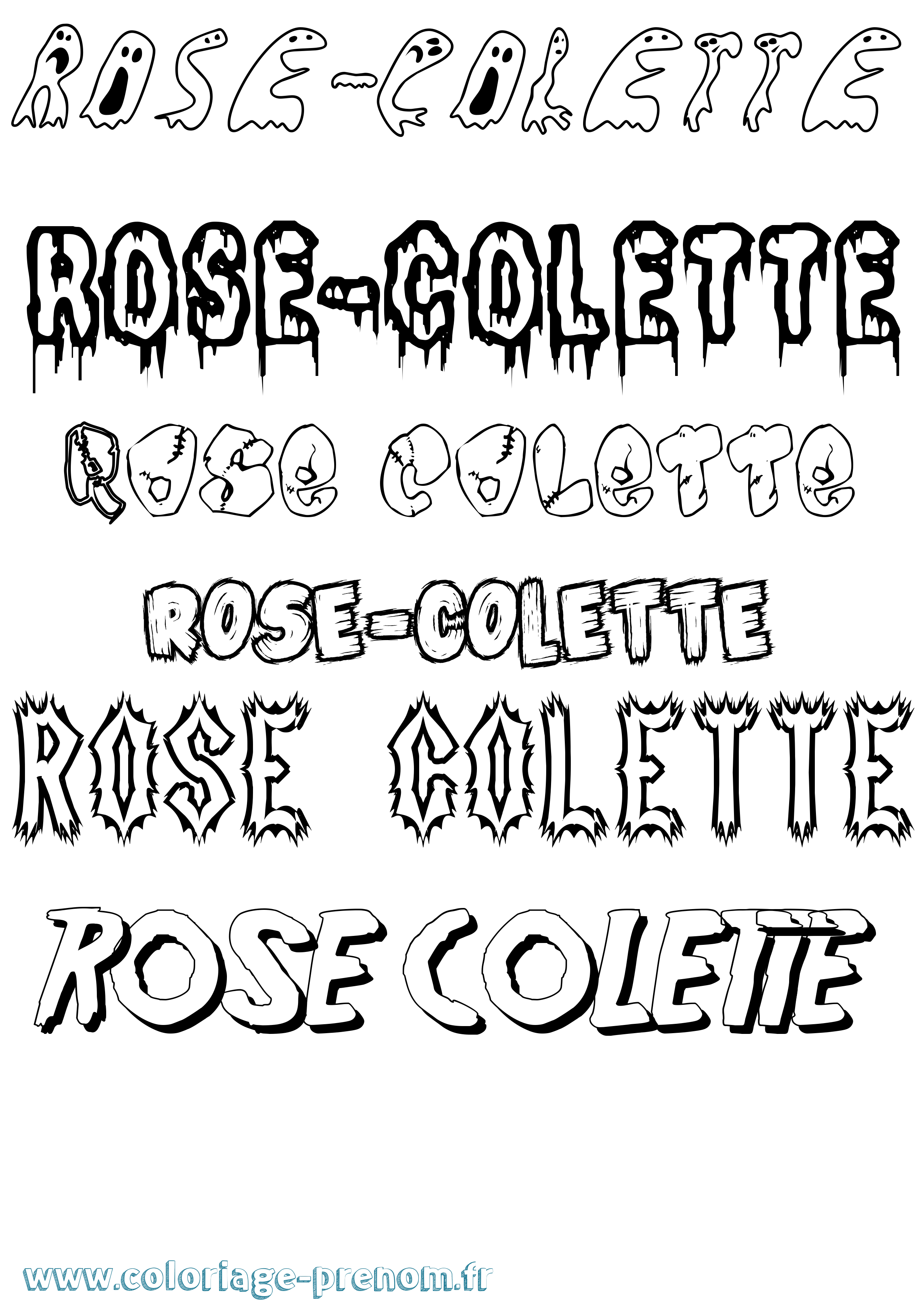 Coloriage Rose-Colette Frisson Coloriage prénom Rose-Colette Frisson