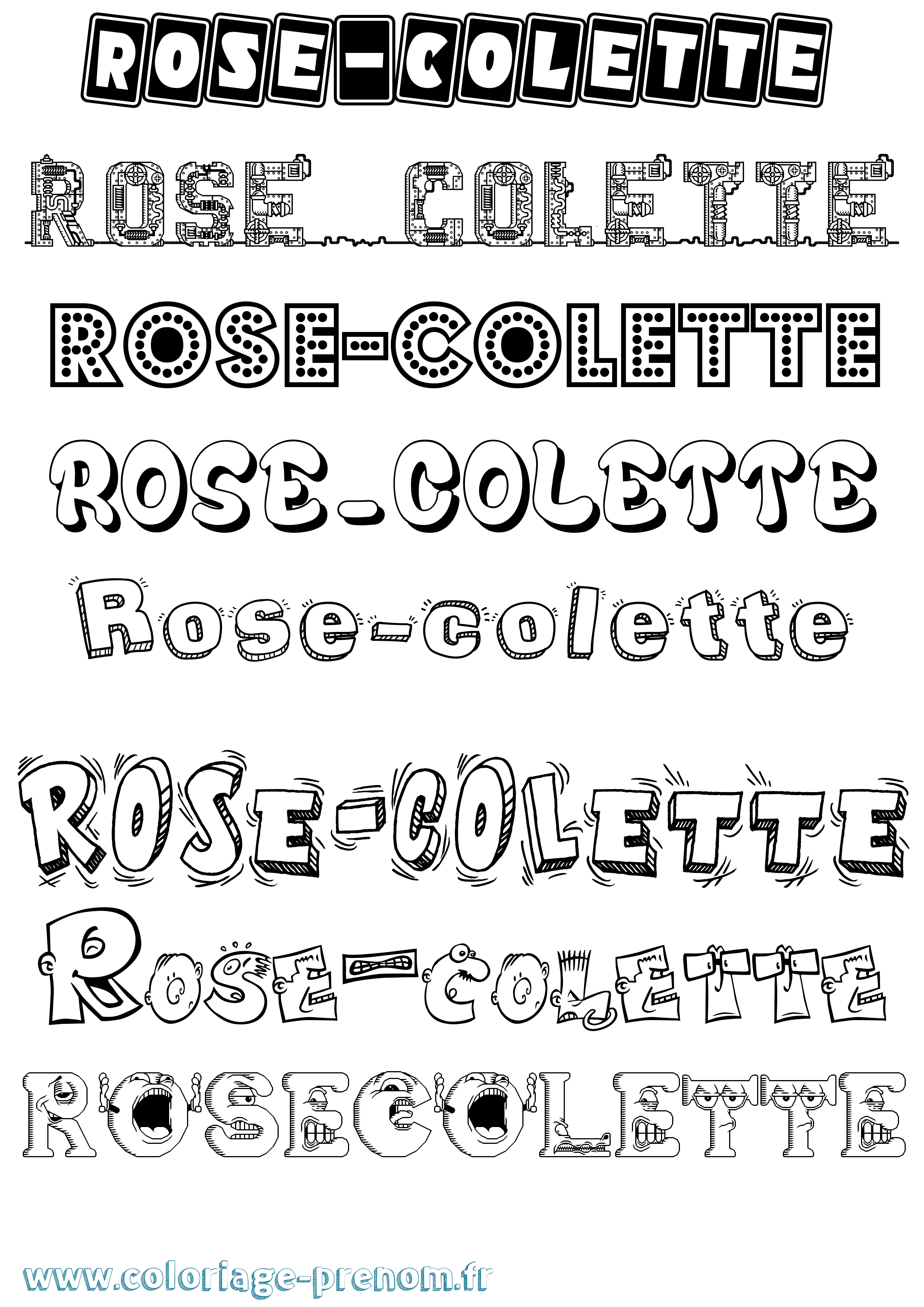 Coloriage Rose-Colette Fun Coloriage prénom Rose-Colette Fun