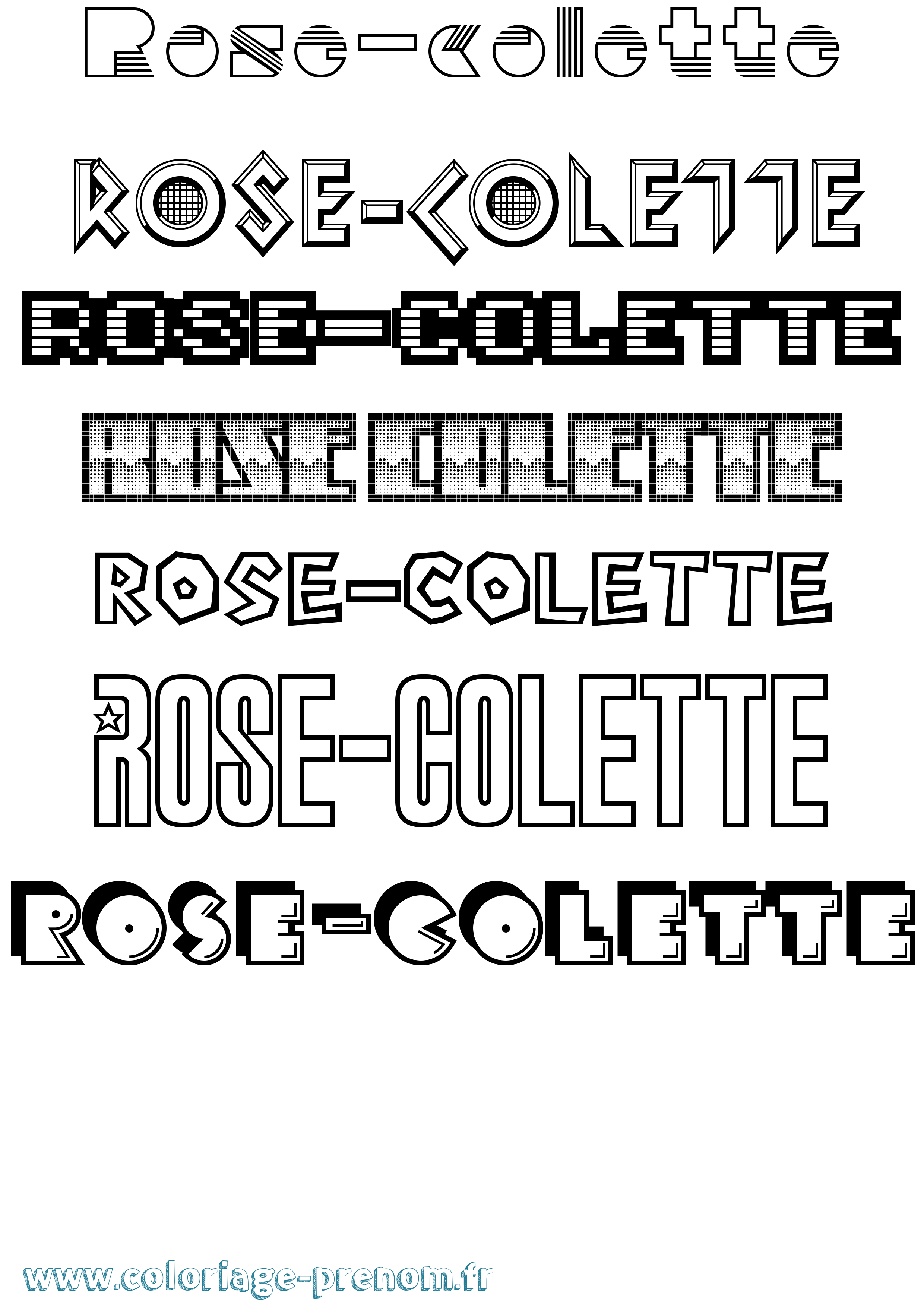 Coloriage Rose-Colette Jeux Vidéos Coloriage prénom Rose-Colette Jeux Vidéos