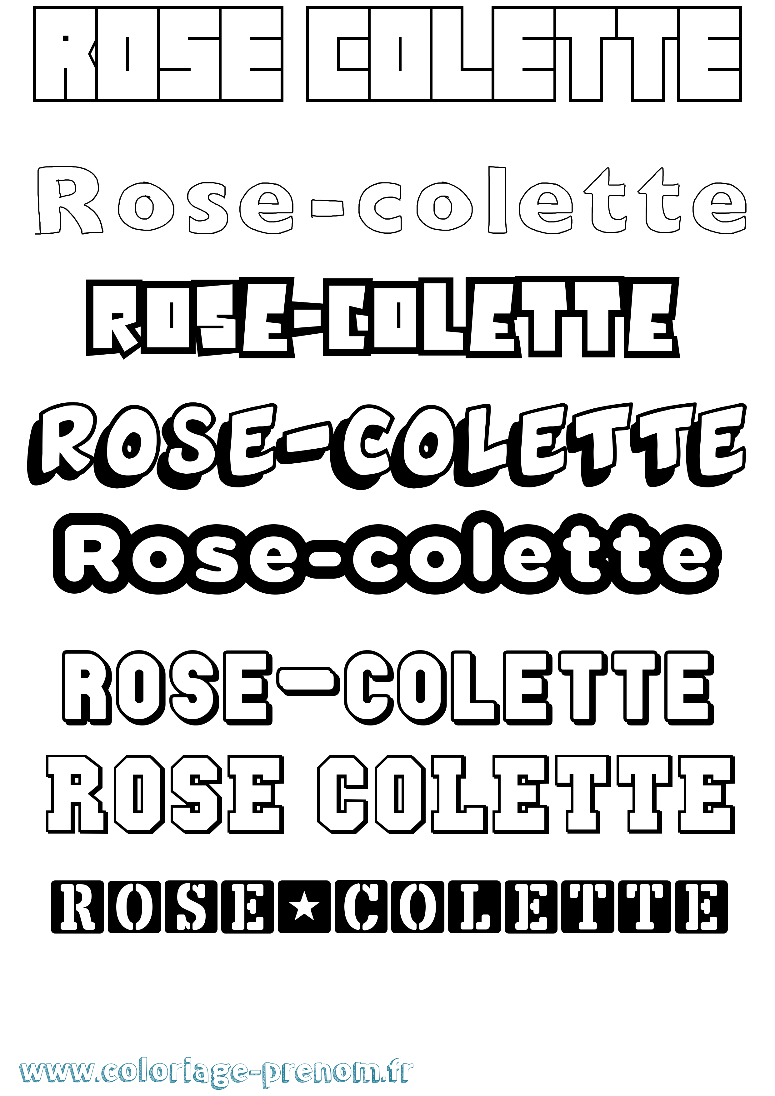 Coloriage Rose-Colette Simple Coloriage prénom Rose-Colette Simple