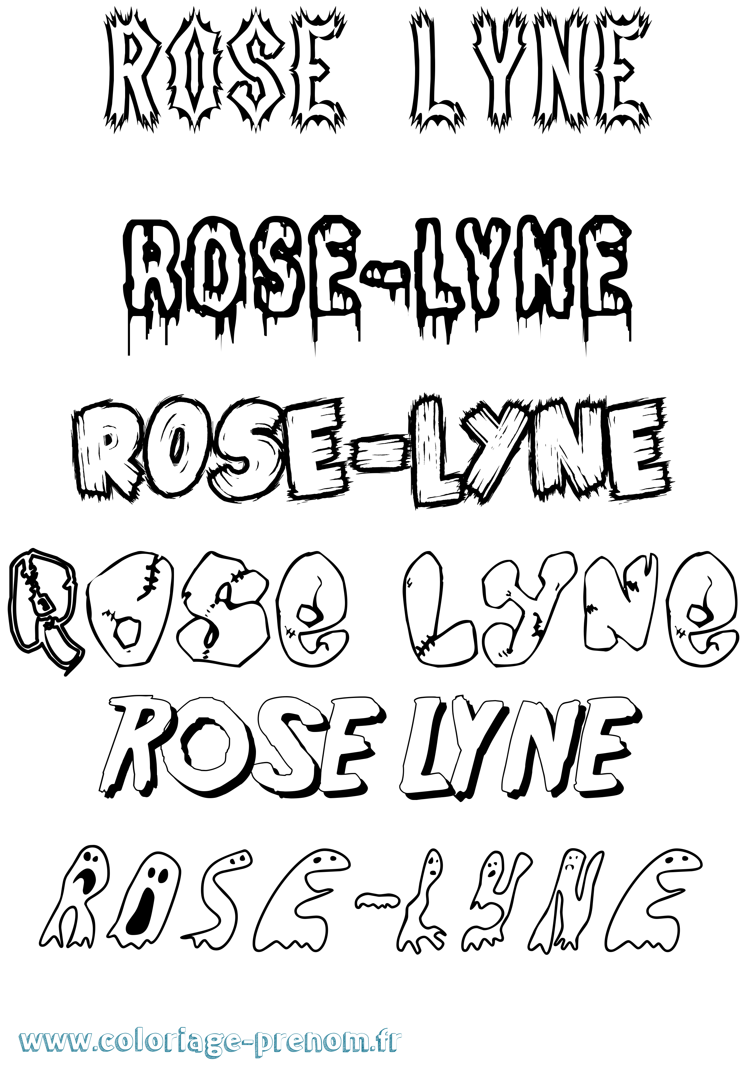 Coloriage Rose-Lyne Frisson Coloriage prénom Rose-Lyne Frisson