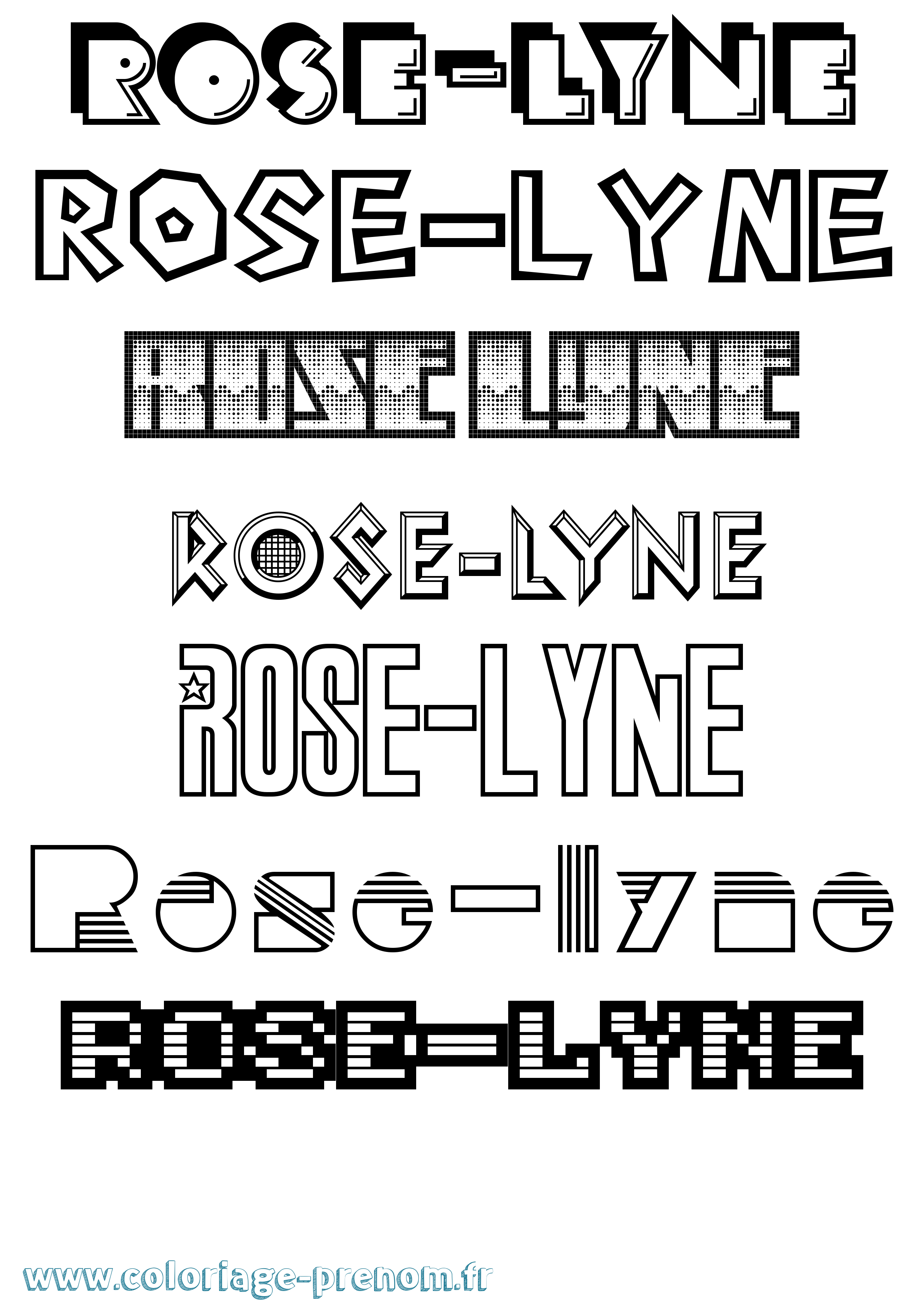 Coloriage Rose-Lyne Jeux Vidéos Coloriage prénom Rose-Lyne Jeux Vidéos