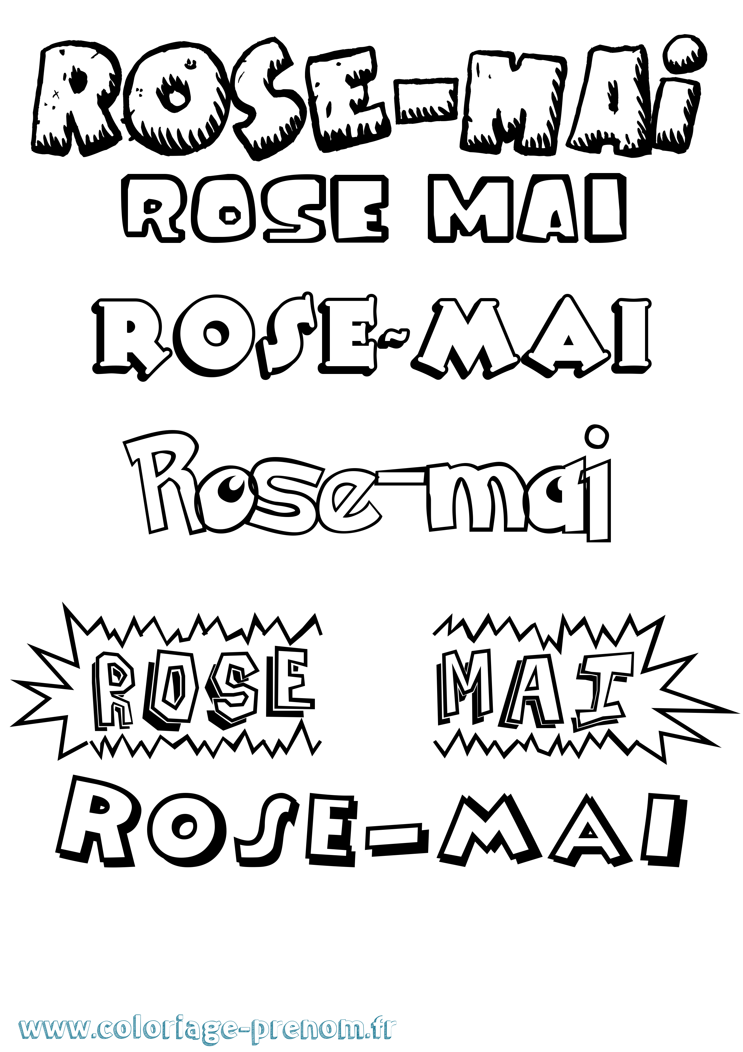 Coloriage Rose-Mai Dessin Animé Coloriage prénom Rose-Mai Dessin Animé