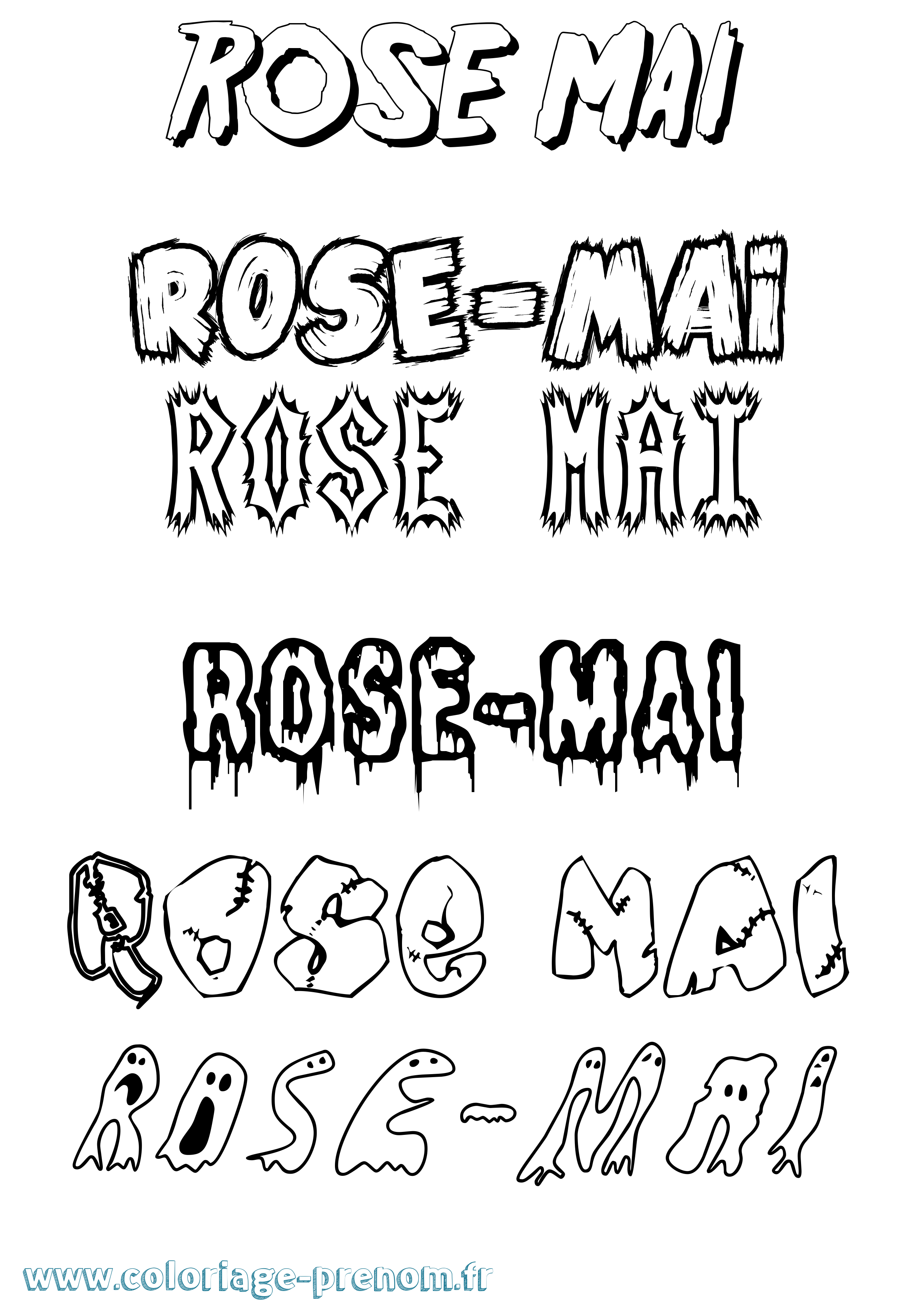 Coloriage Rose-Mai Frisson Coloriage prénom Rose-Mai Frisson
