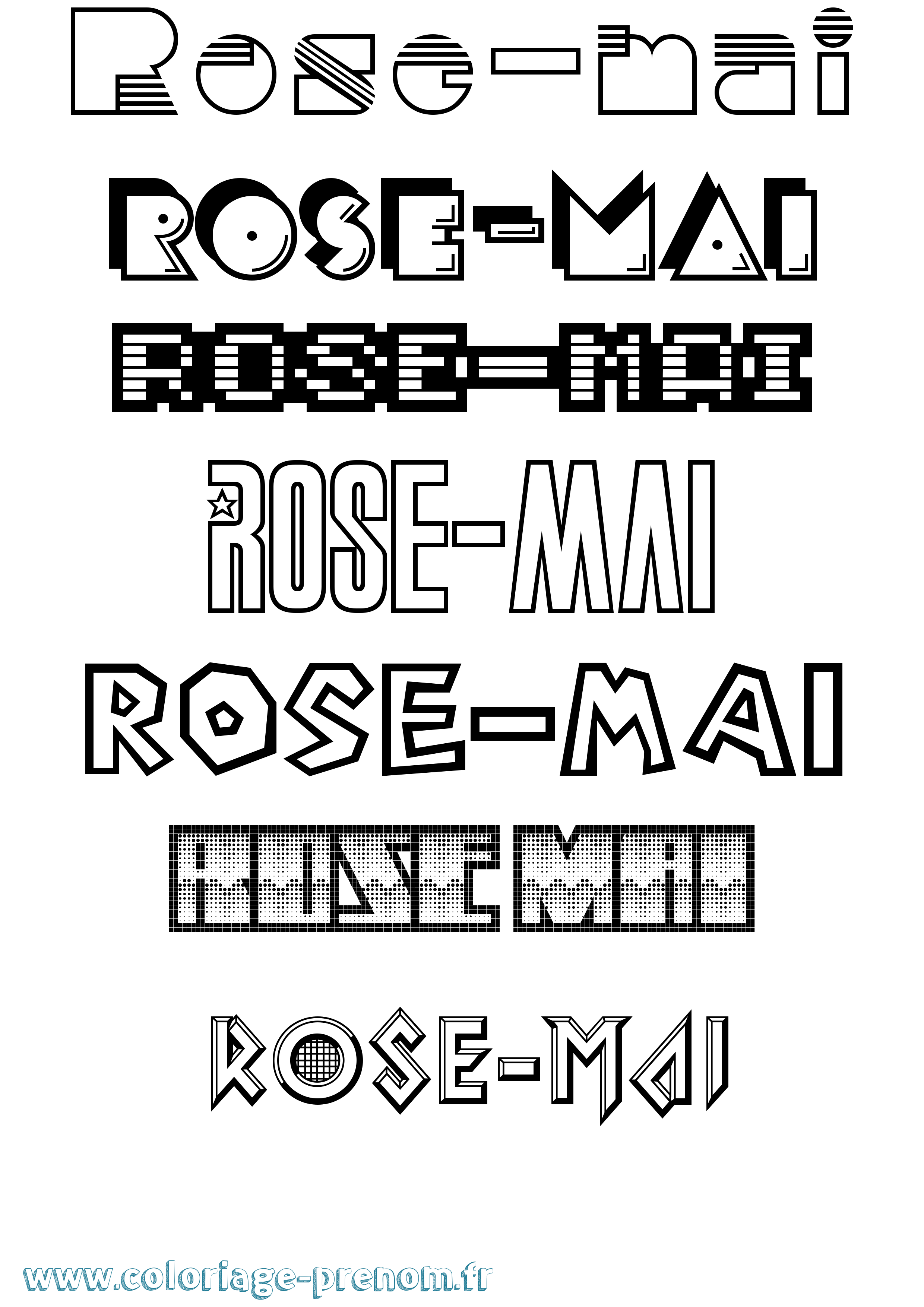 Coloriage Rose-Mai Jeux Vidéos Coloriage prénom Rose-Mai Jeux Vidéos
