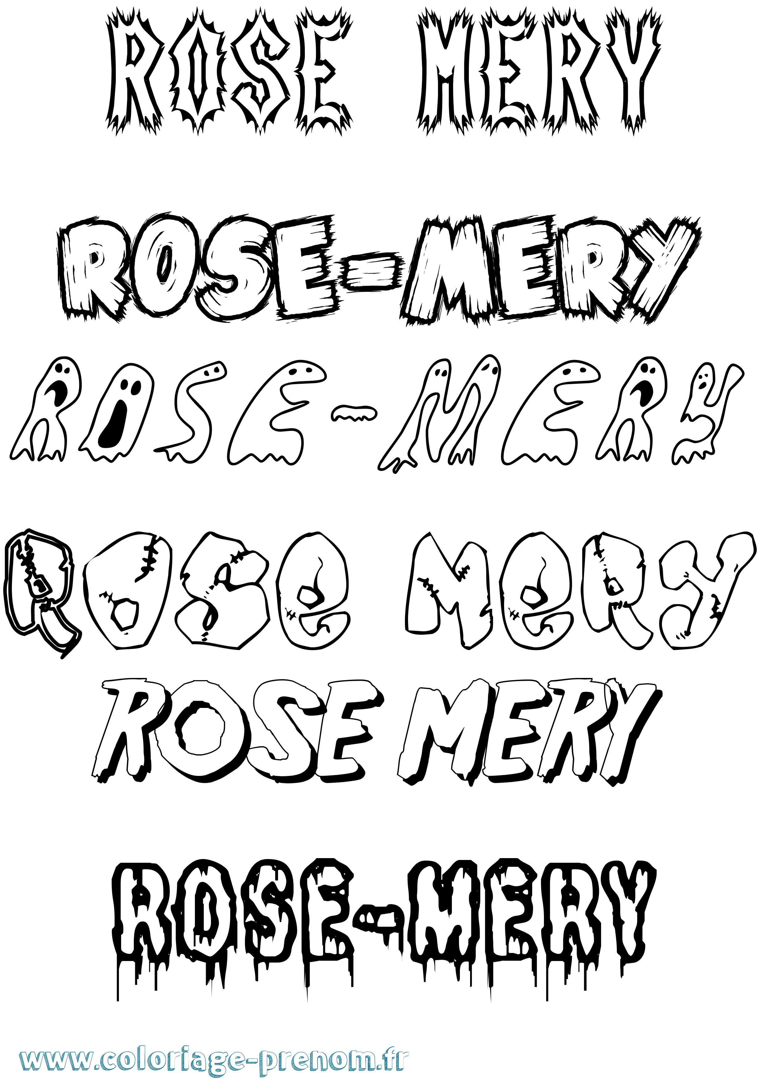 Coloriage Rose-Mery Frisson Coloriage prénom Rose-Mery Frisson
