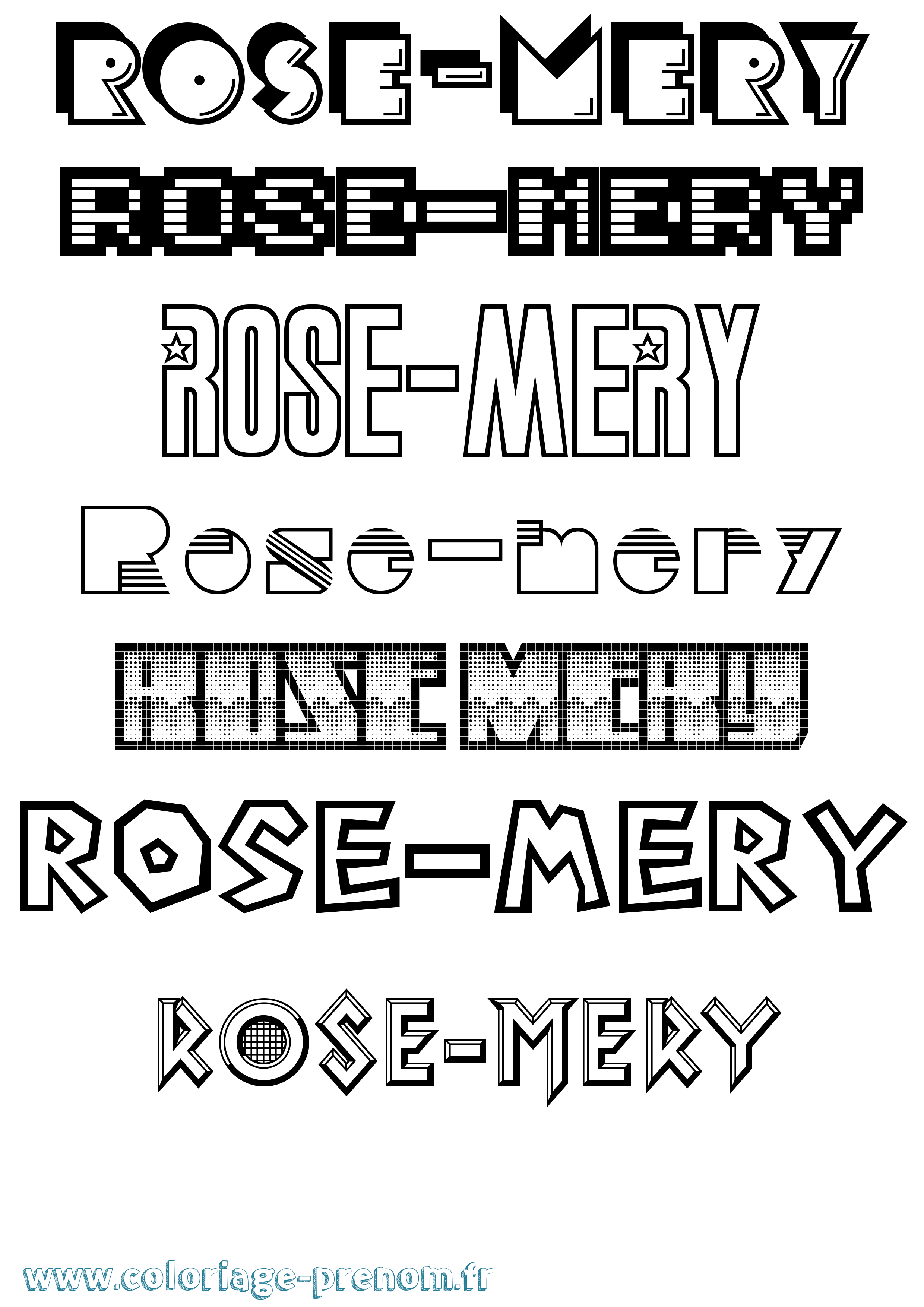 Coloriage Rose-Mery Jeux Vidéos Coloriage prénom Rose-Mery Jeux Vidéos