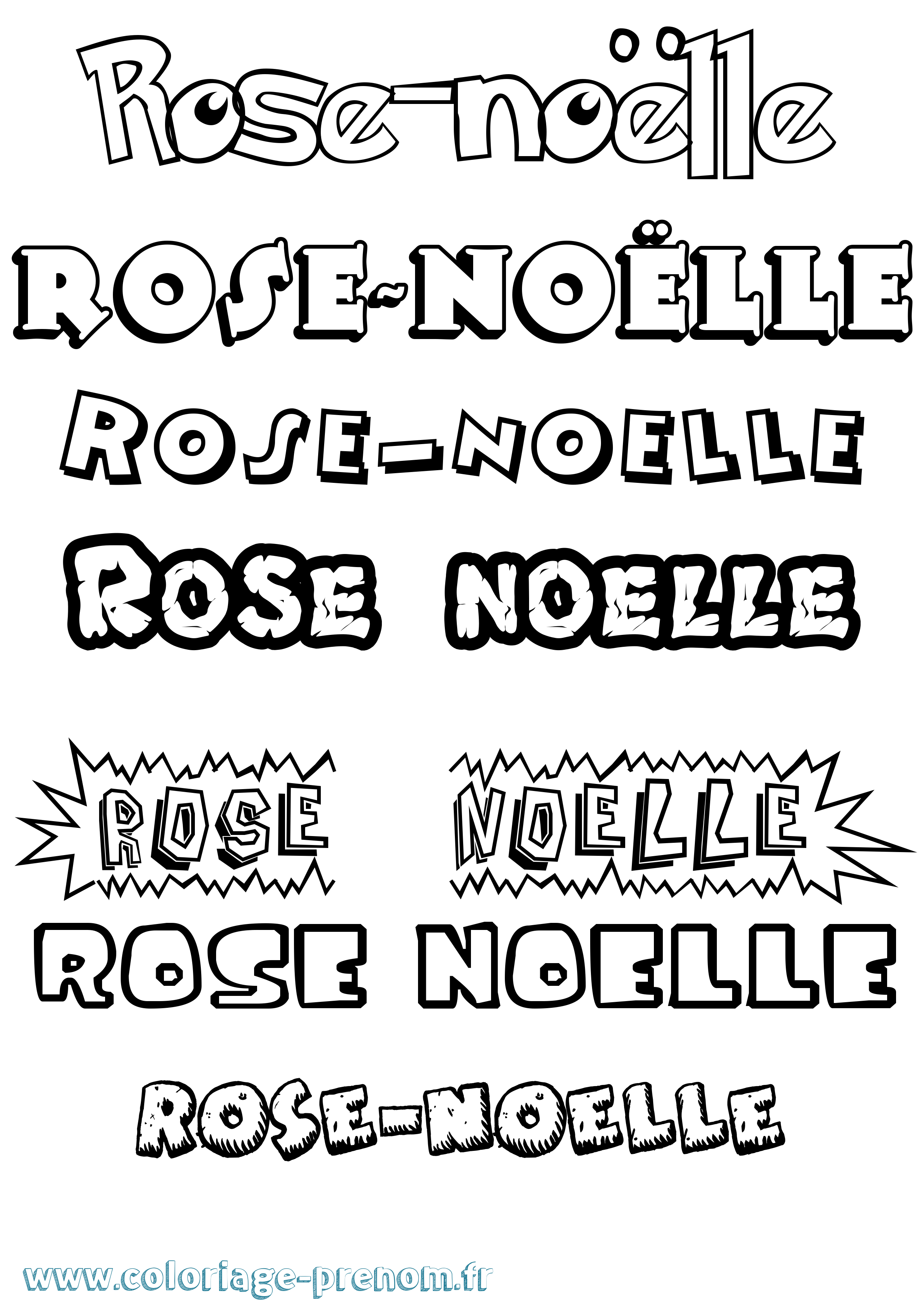 Coloriage Rose-Noëlle Dessin Animé Coloriage prénom Rose-Noëlle Dessin Animé