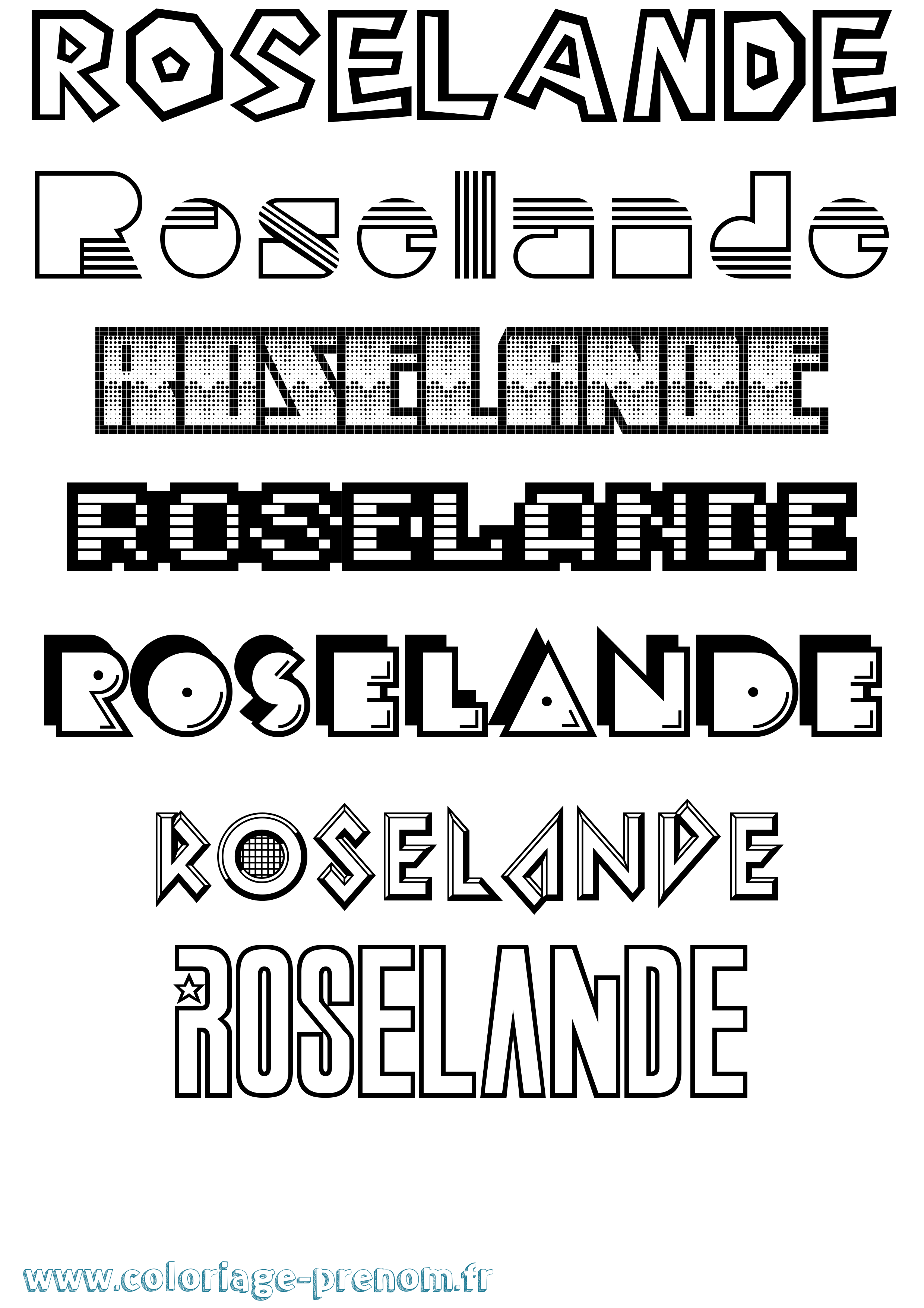 Coloriage Roselande Jeux Vidéos Coloriage prénom Roselande Jeux Vidéos