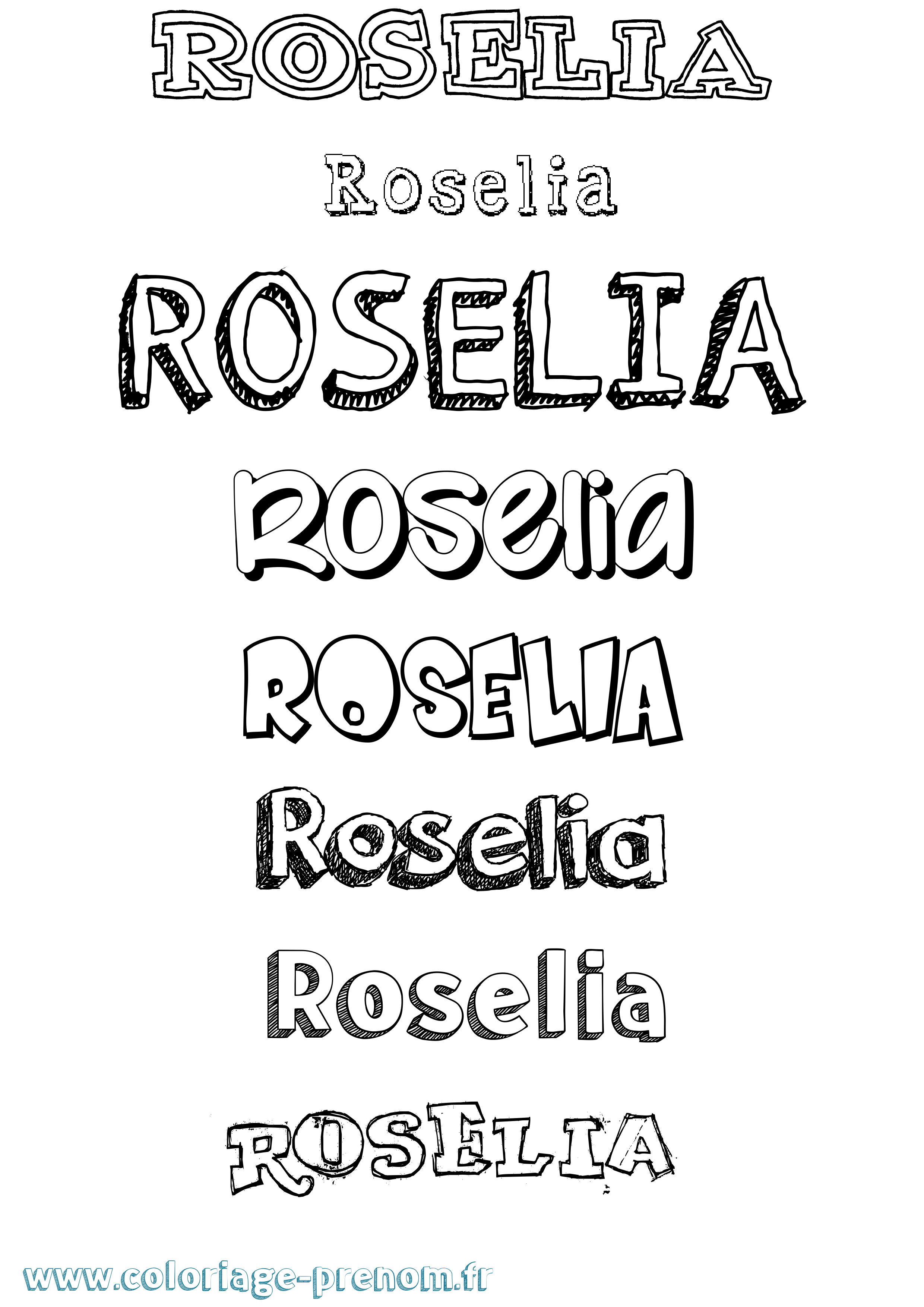 Coloriage Roselia Dessiné Coloriage prénom Roselia Dessiné
