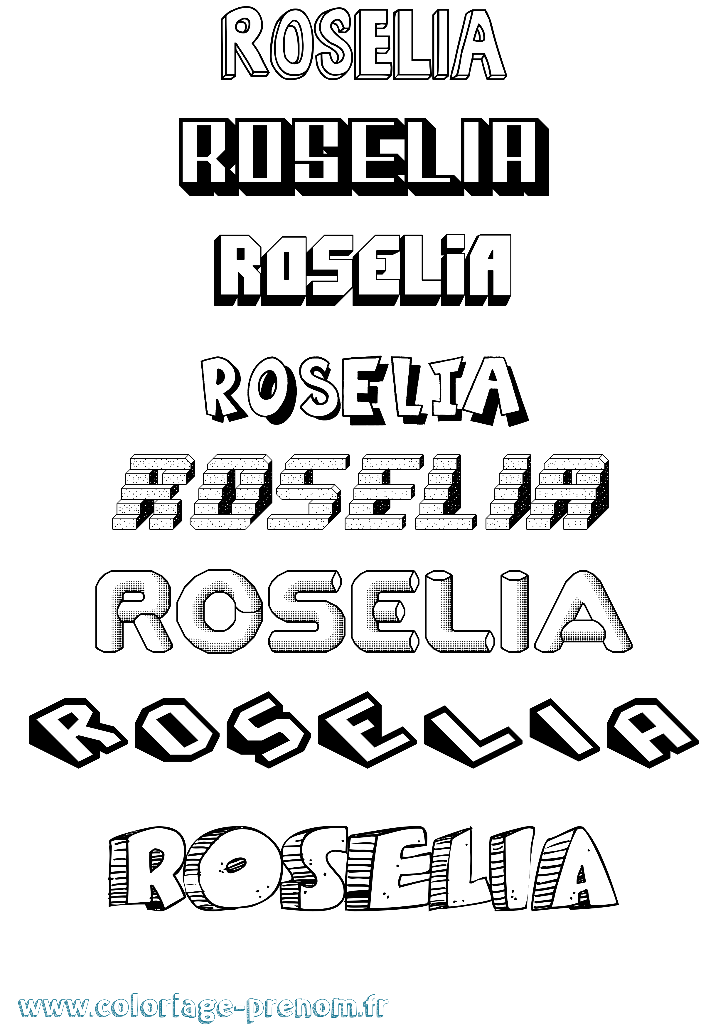 Coloriage Roselia Effet 3D Coloriage prénom Roselia Effet 3D