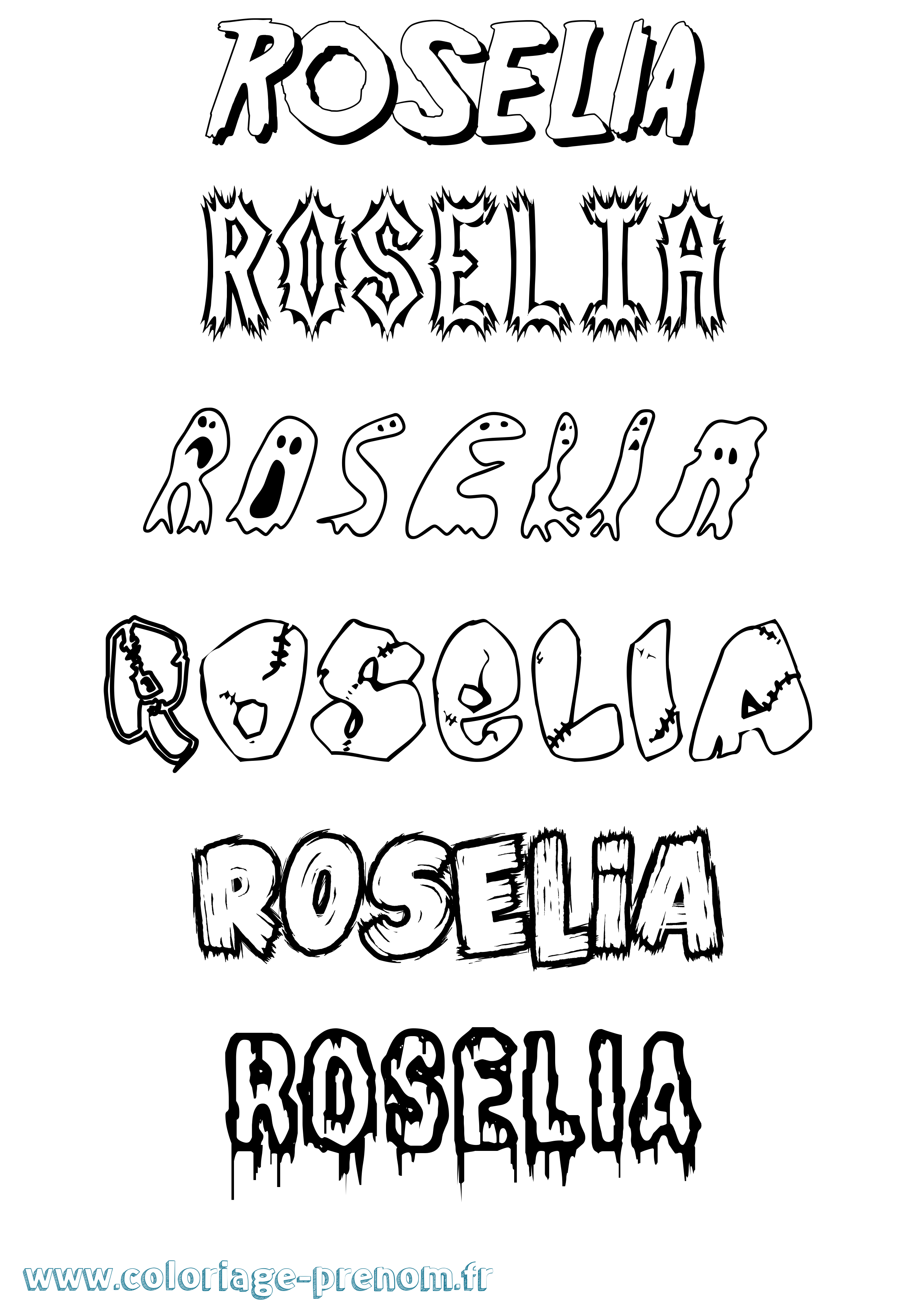 Coloriage Roselia Frisson Coloriage prénom Roselia Frisson