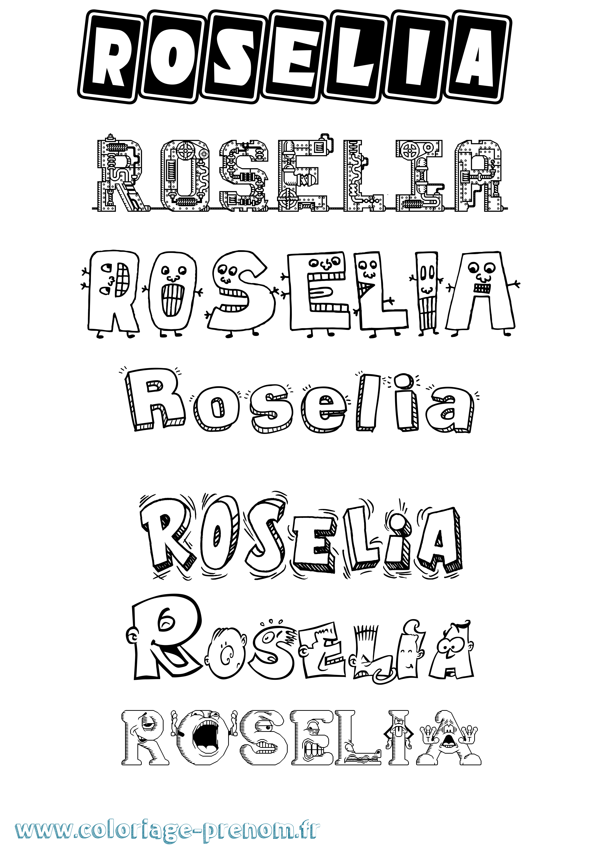Coloriage Roselia Fun Coloriage prénom Roselia Fun