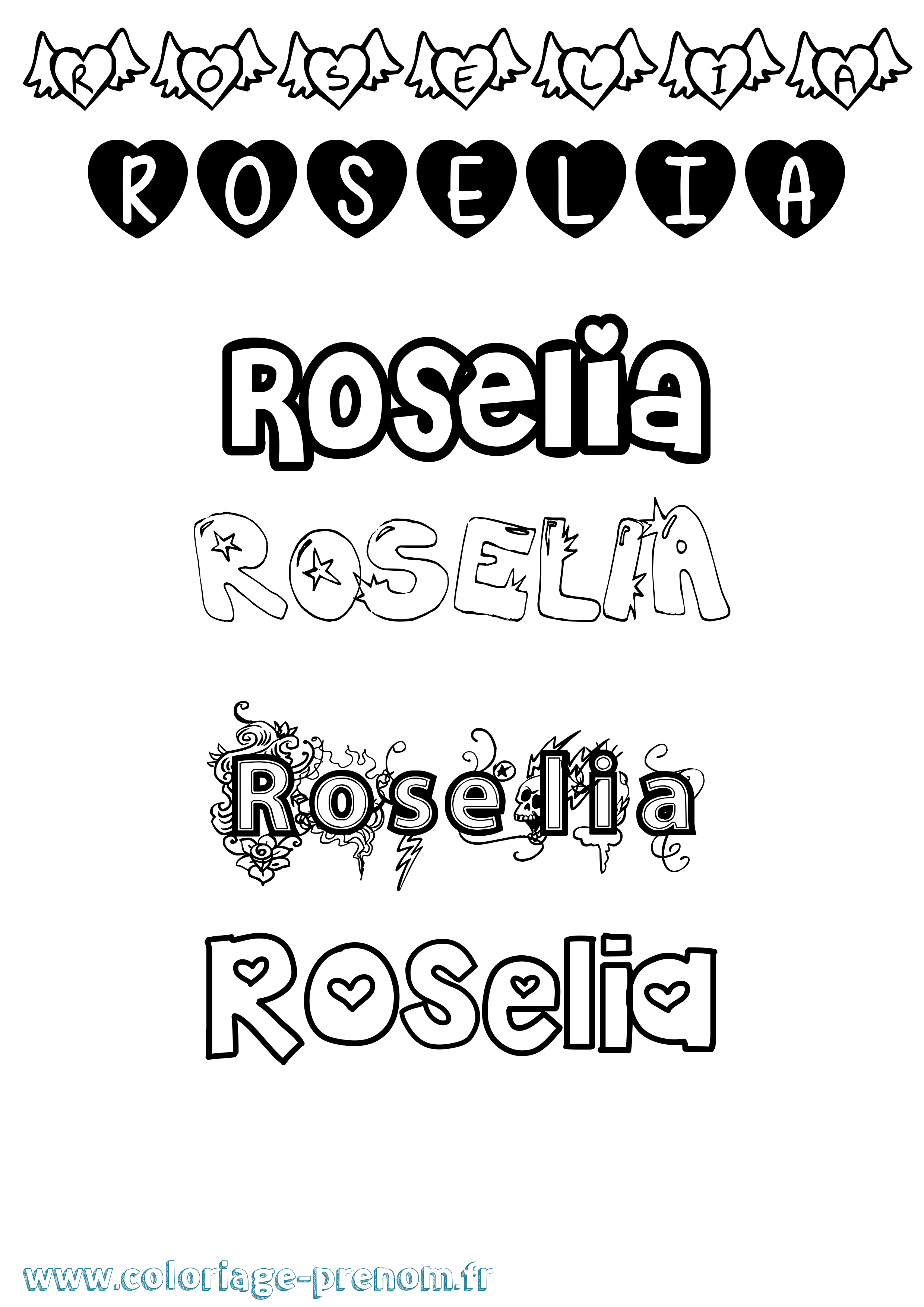 Coloriage Roselia Girly Coloriage prénom Roselia Girly