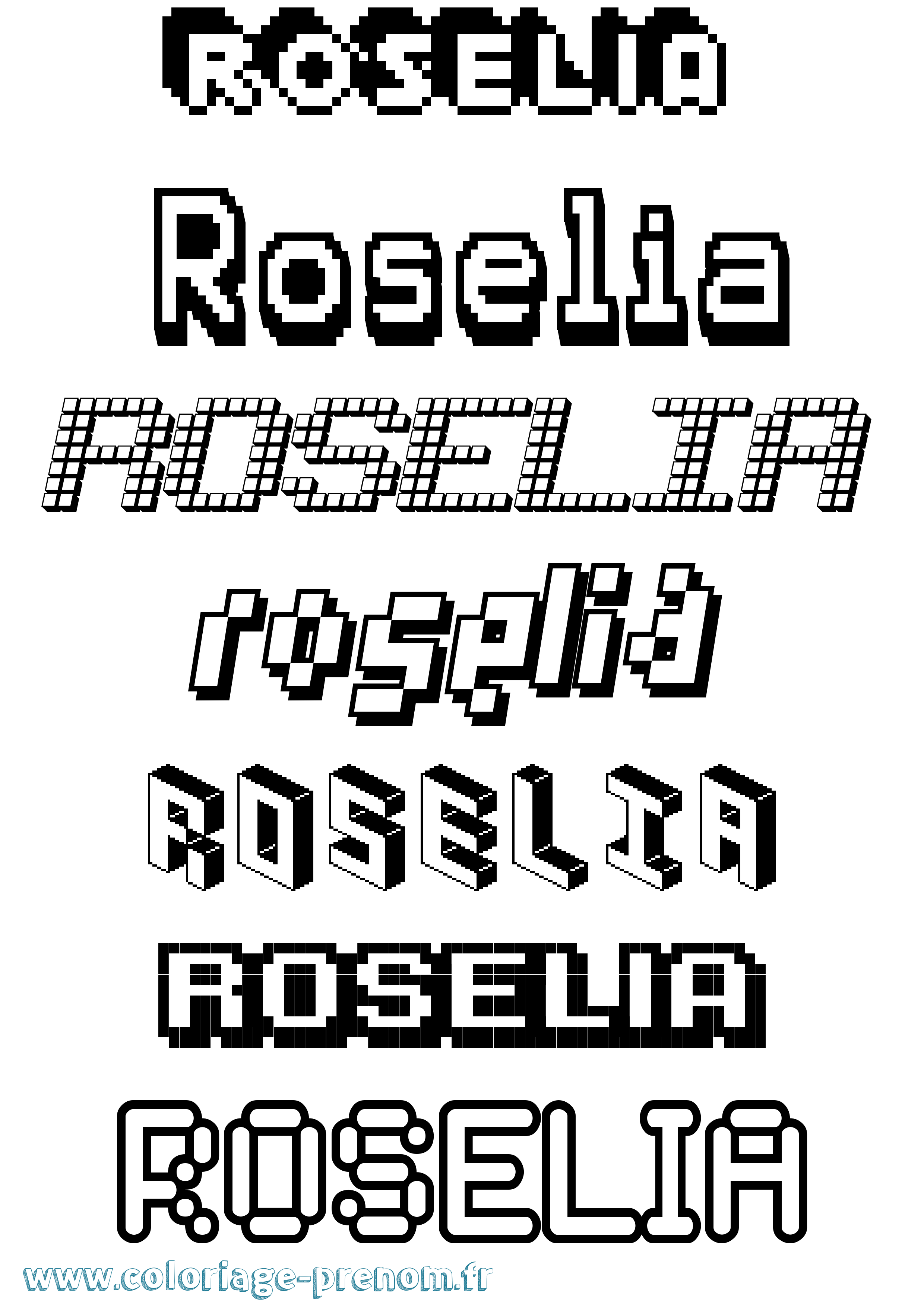 Coloriage Roselia Pixel Coloriage prénom Roselia Pixel