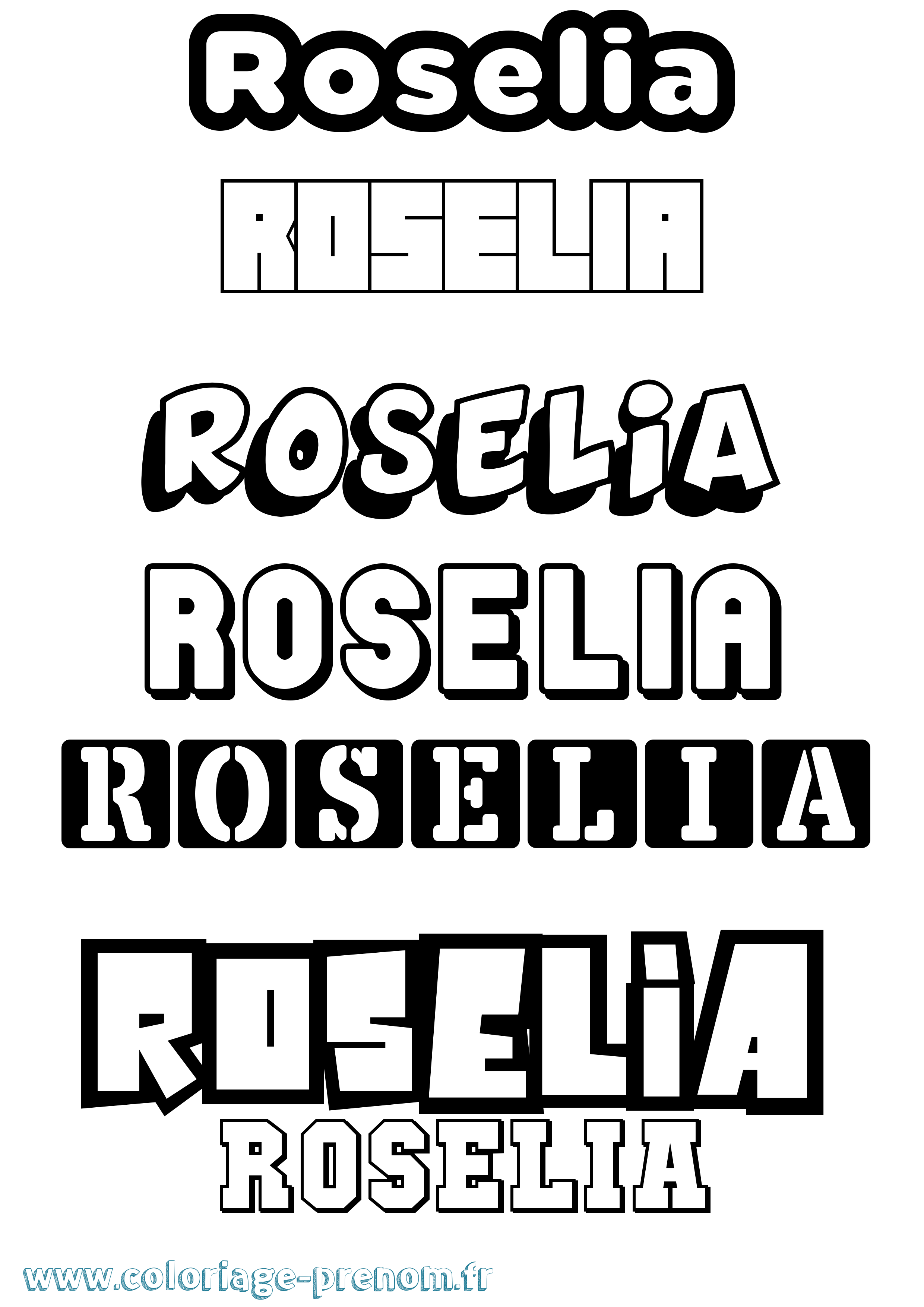 Coloriage Roselia Simple Coloriage prénom Roselia Simple