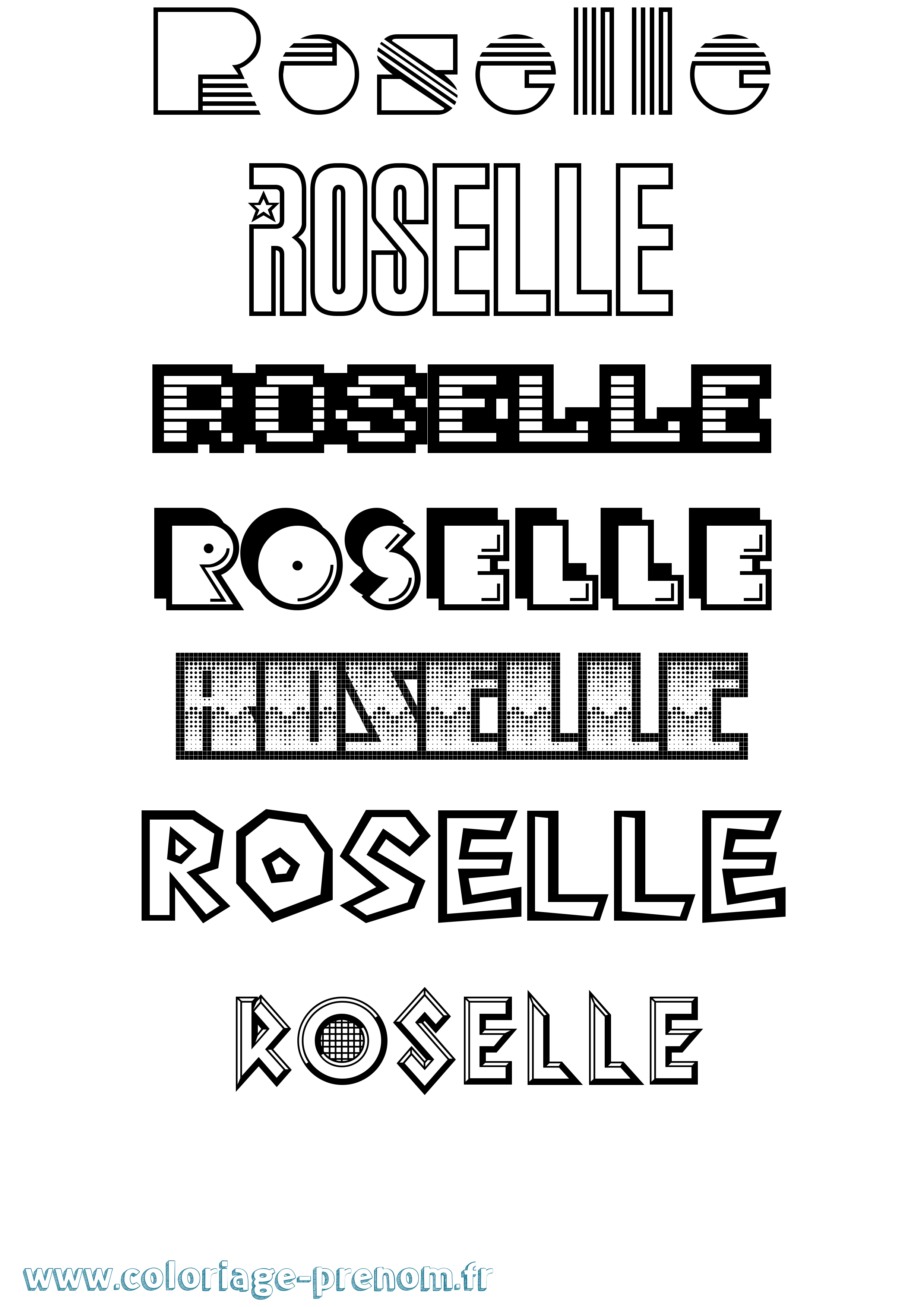 Coloriage Roselle Jeux Vidéos Coloriage prénom Roselle Jeux Vidéos