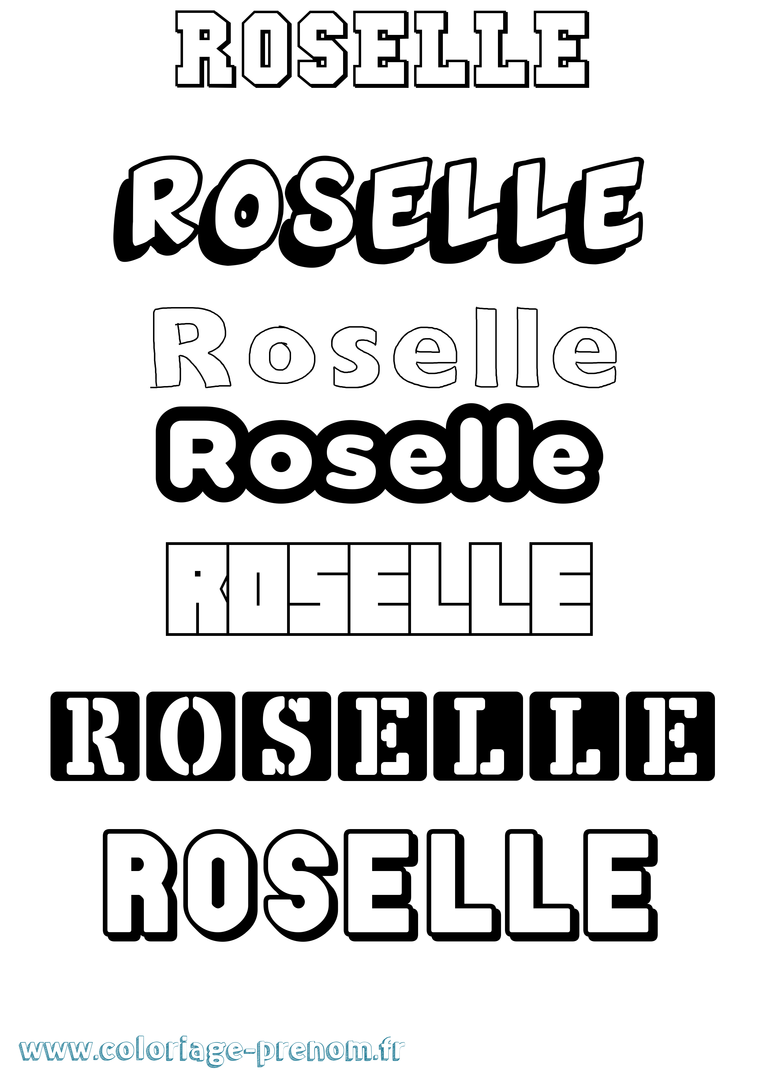 Coloriage Roselle Simple Coloriage prénom Roselle Simple