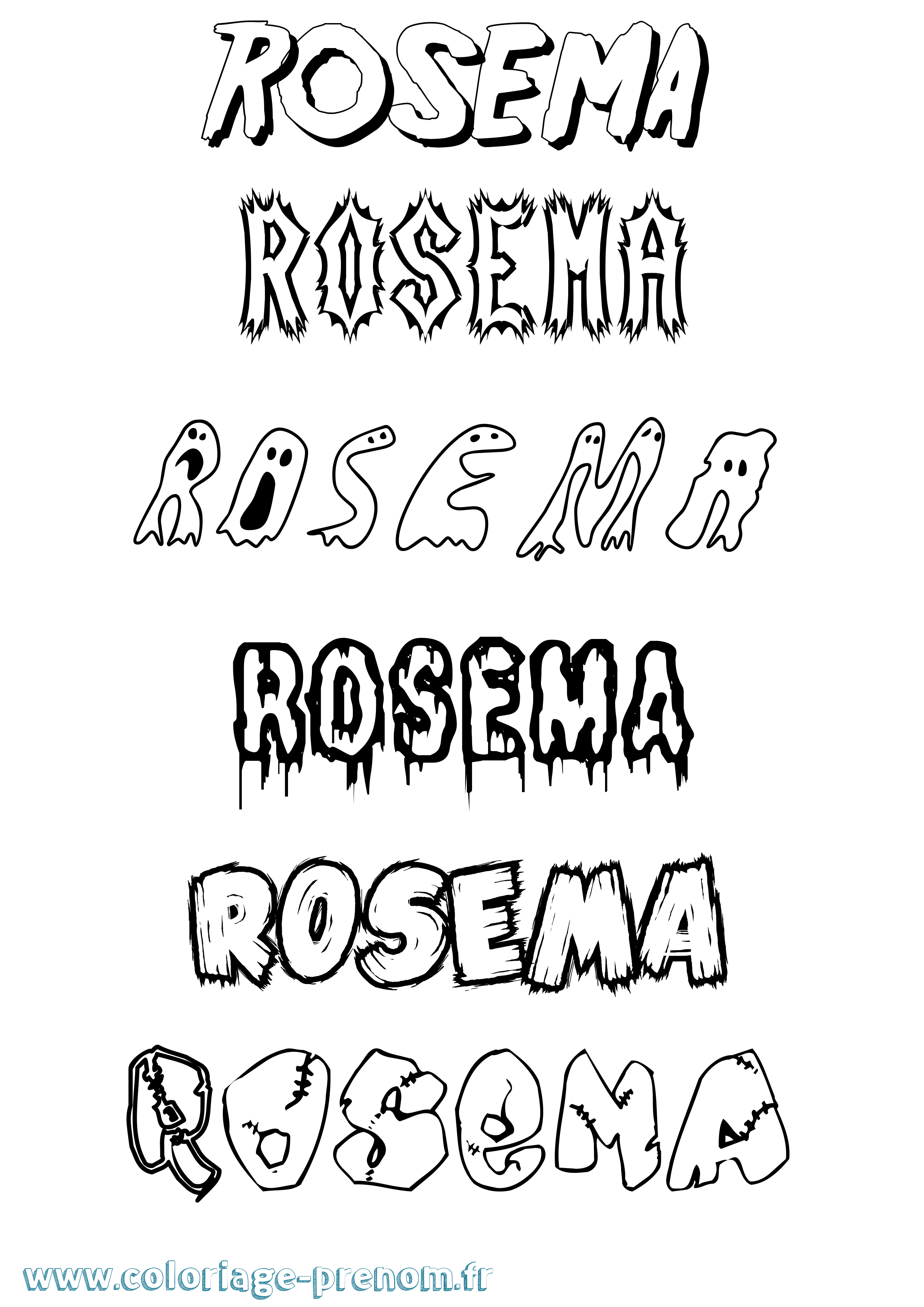 Coloriage Rosema Frisson Coloriage prénom Rosema Frisson