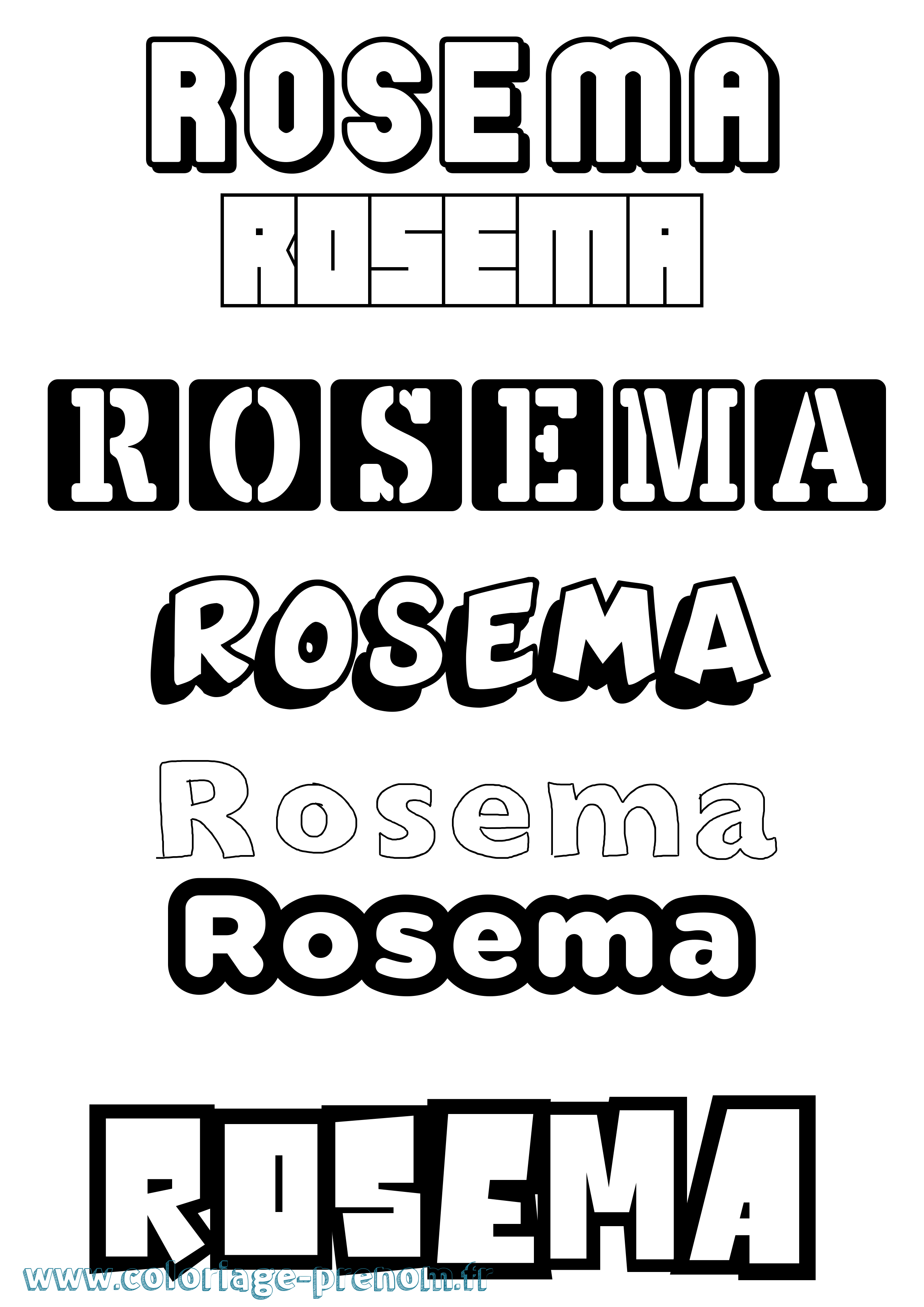 Coloriage Rosema Simple Coloriage prénom Rosema Simple