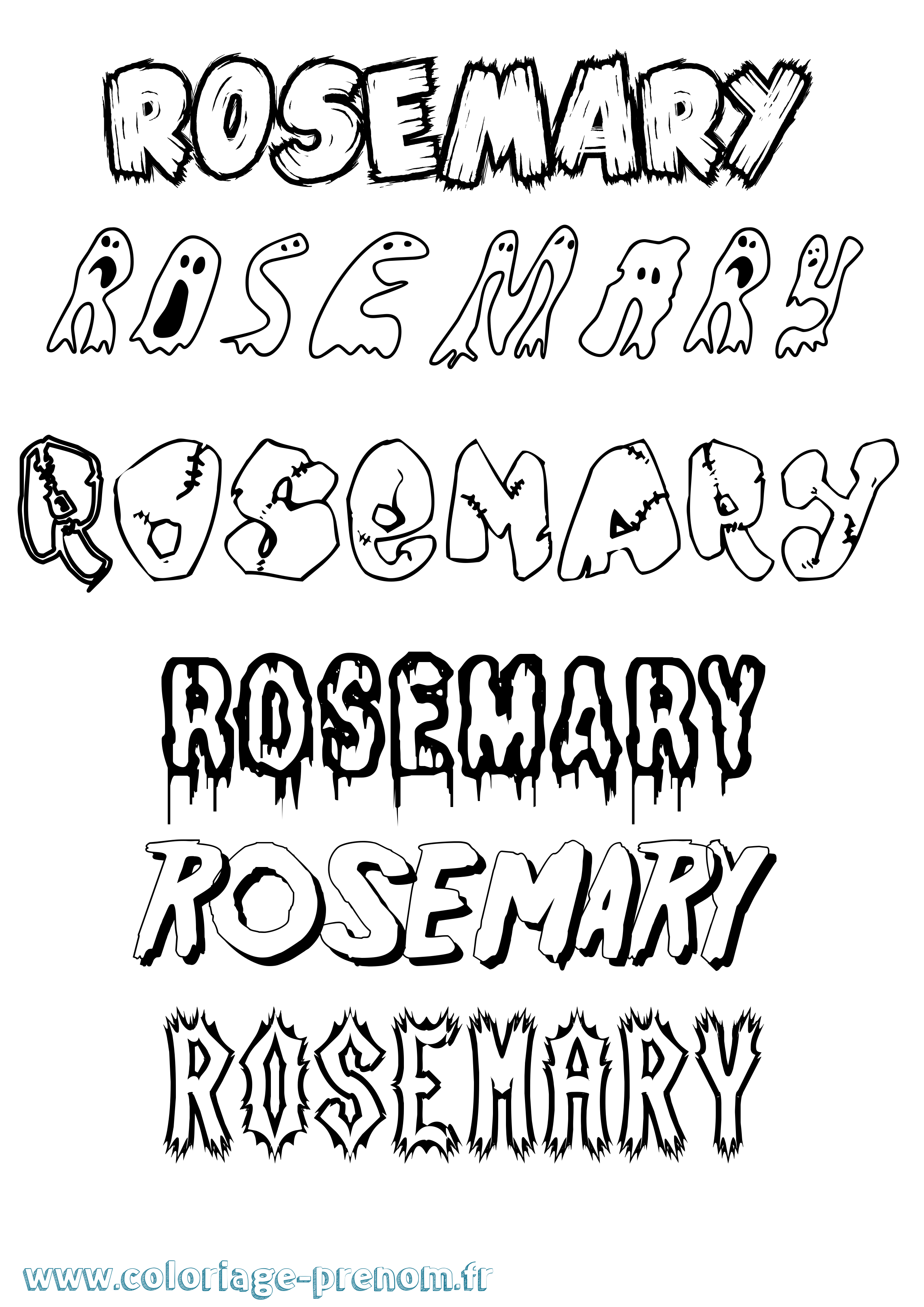 Coloriage Rosemary Frisson Coloriage prénom Rosemary Frisson