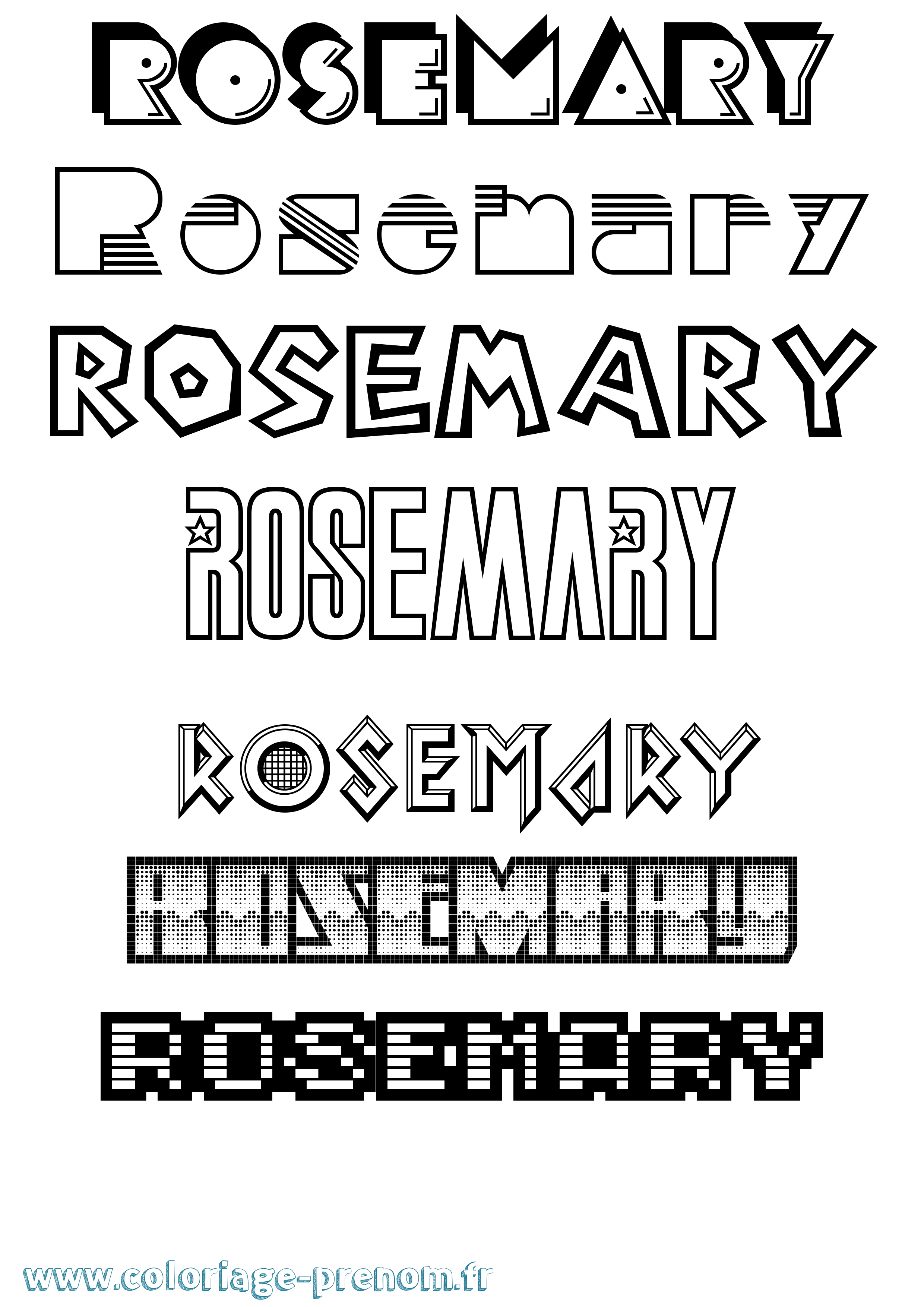 Coloriage Rosemary Jeux Vidéos Coloriage prénom Rosemary Jeux Vidéos